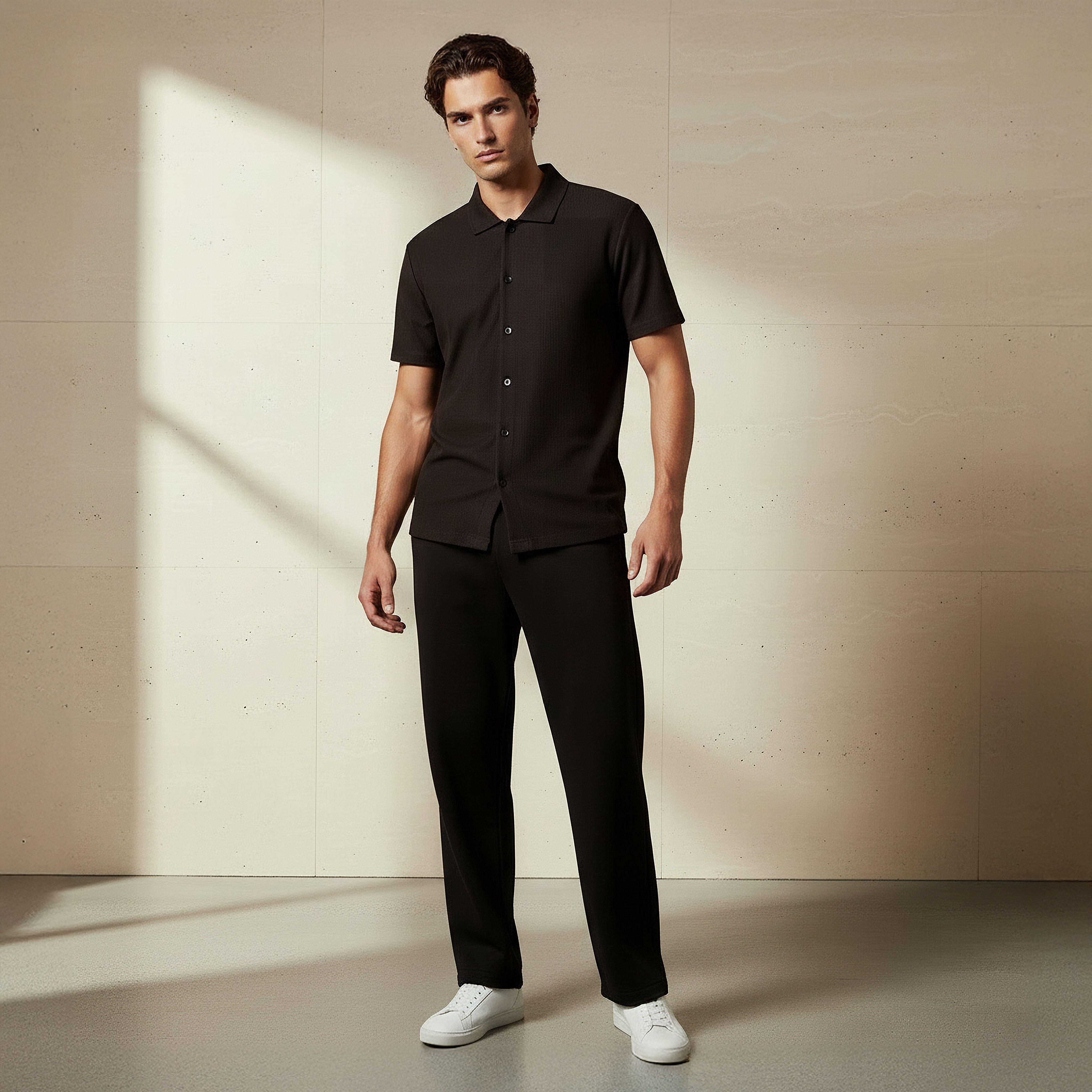 Men Relaxed Fit Flexi Waist Track Pants-men-clothing-bottoms-joggers-image-2
