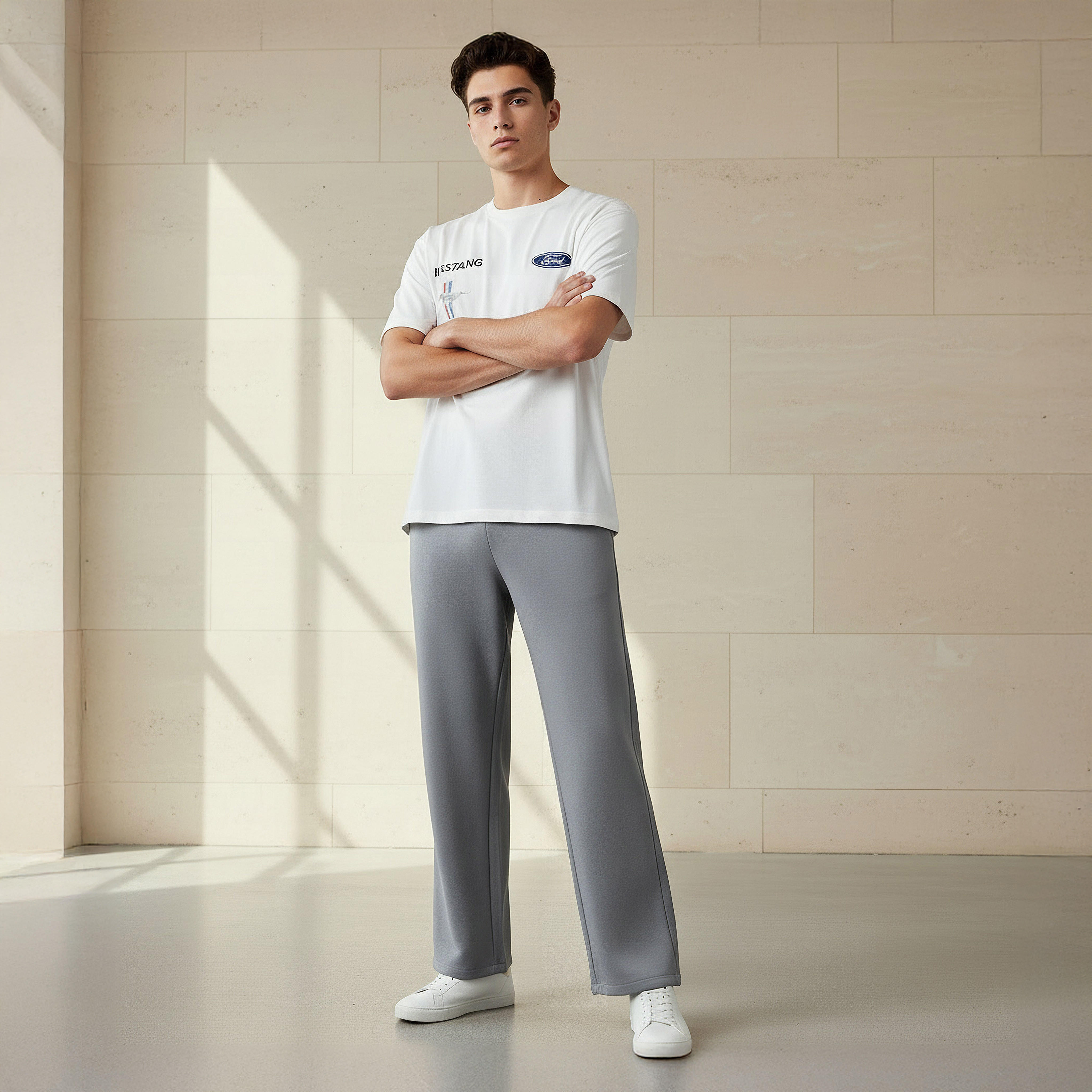 Men Relaxed Fit Flexi Waist Track Pants-men-clothing-bottoms-joggers-image-2