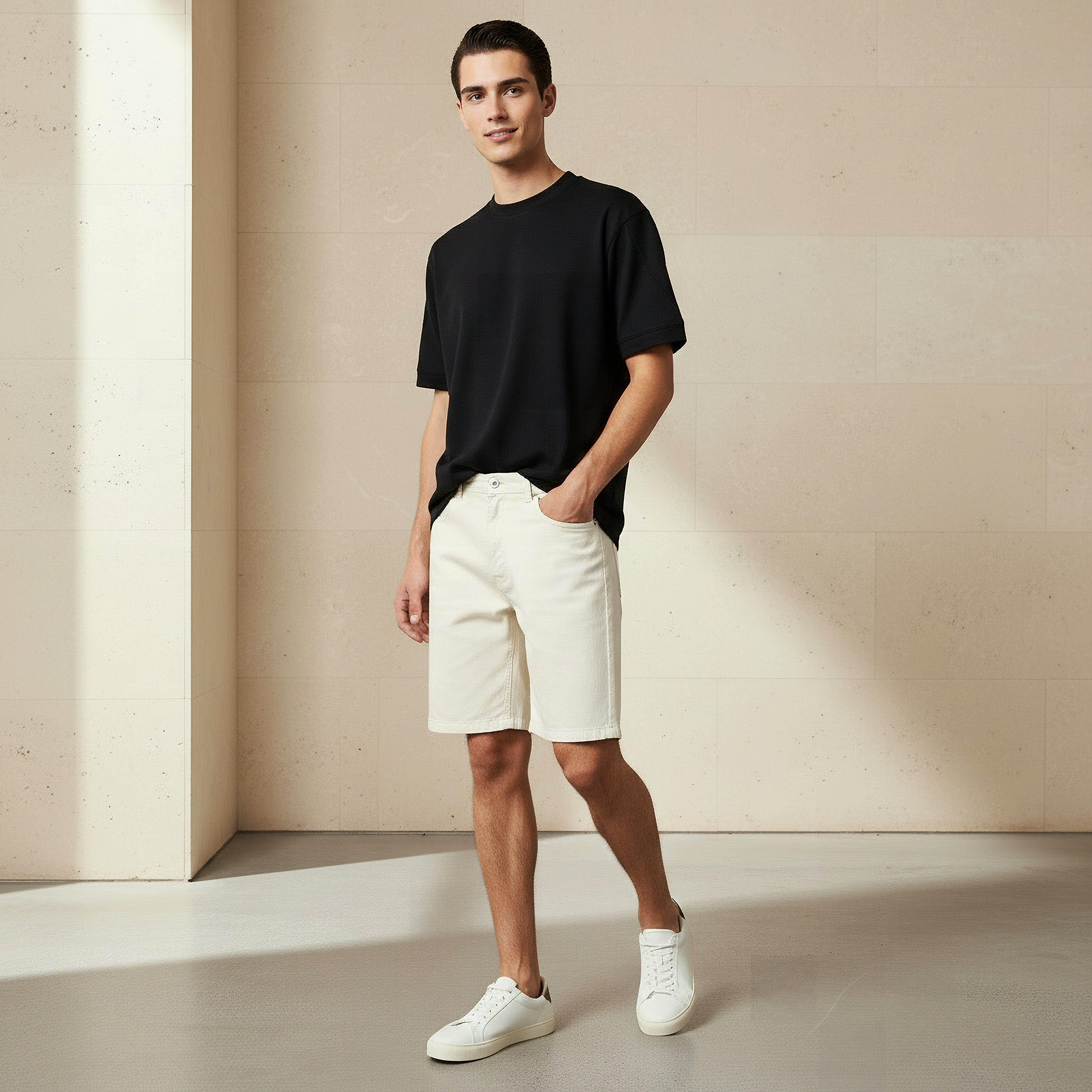 Men Relaxed Crew Neck Short Sleeves Textured T-shirt-men-clothing-tshirtsandpolos-tshirts-image-2