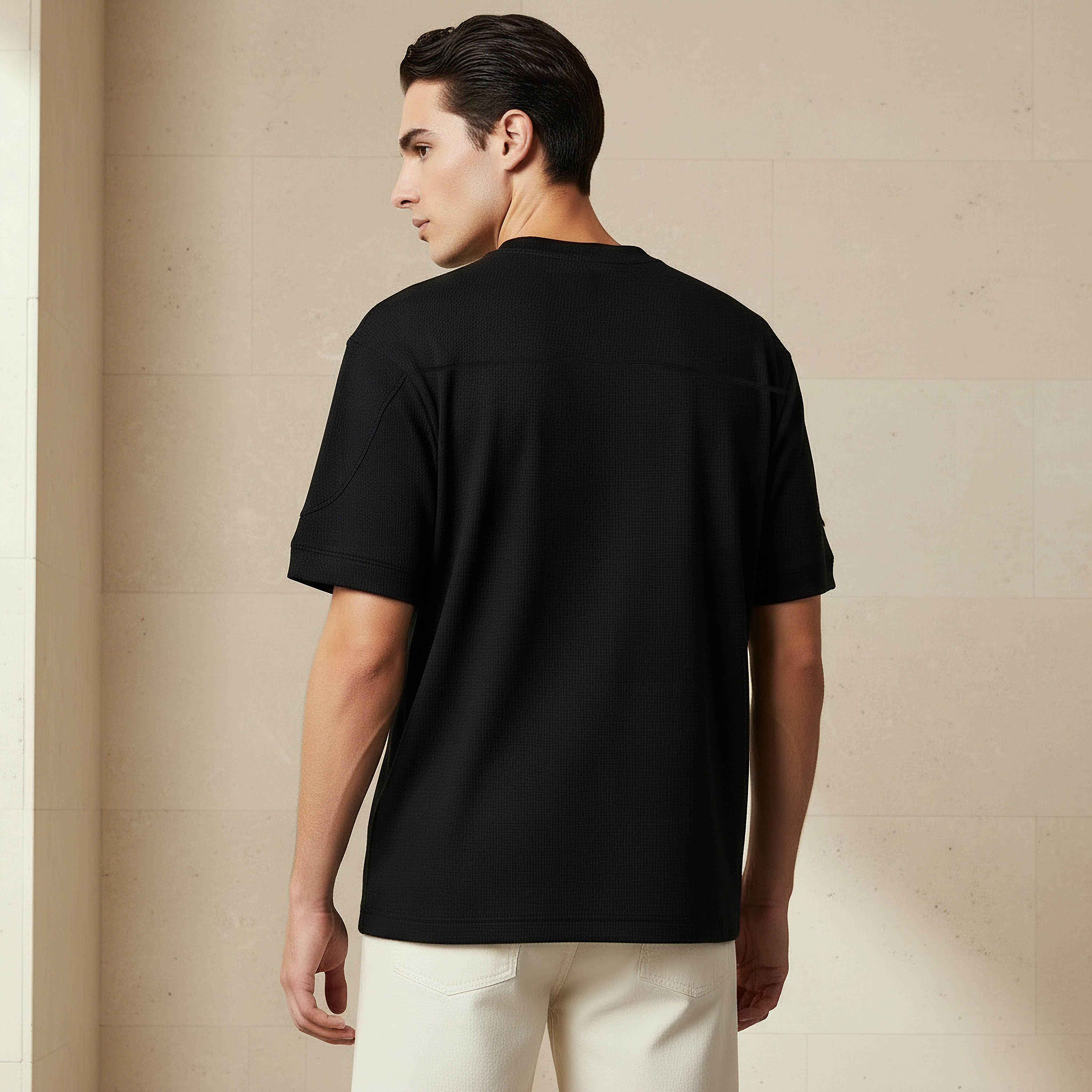 Men Relaxed Crew Neck Short Sleeves Textured T-shirt-men-clothing-tshirtsandpolos-tshirts-image-3