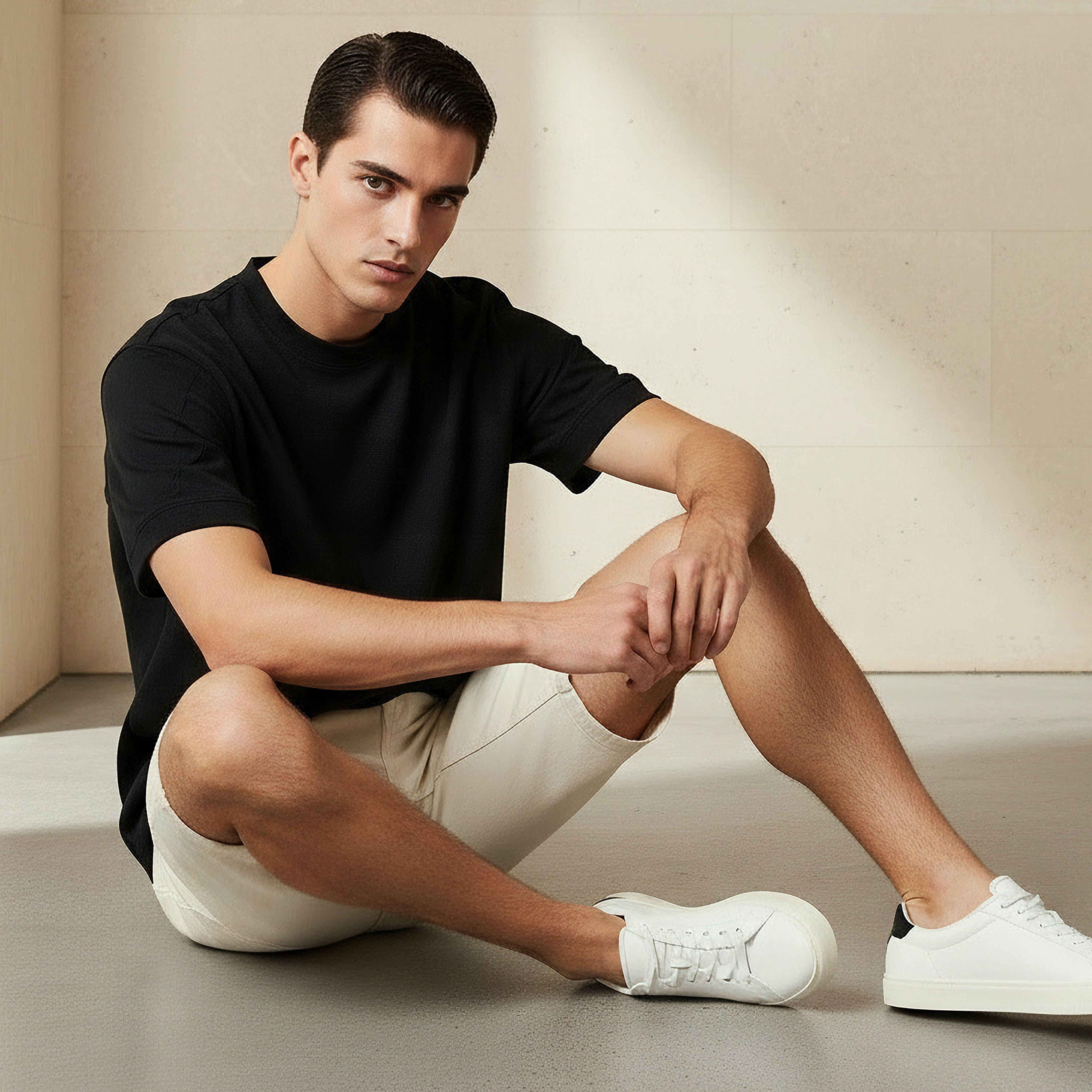 Men Relaxed Crew Neck Short Sleeves Textured T-shirt-men-clothing-tshirtsandpolos-tshirts-image-5