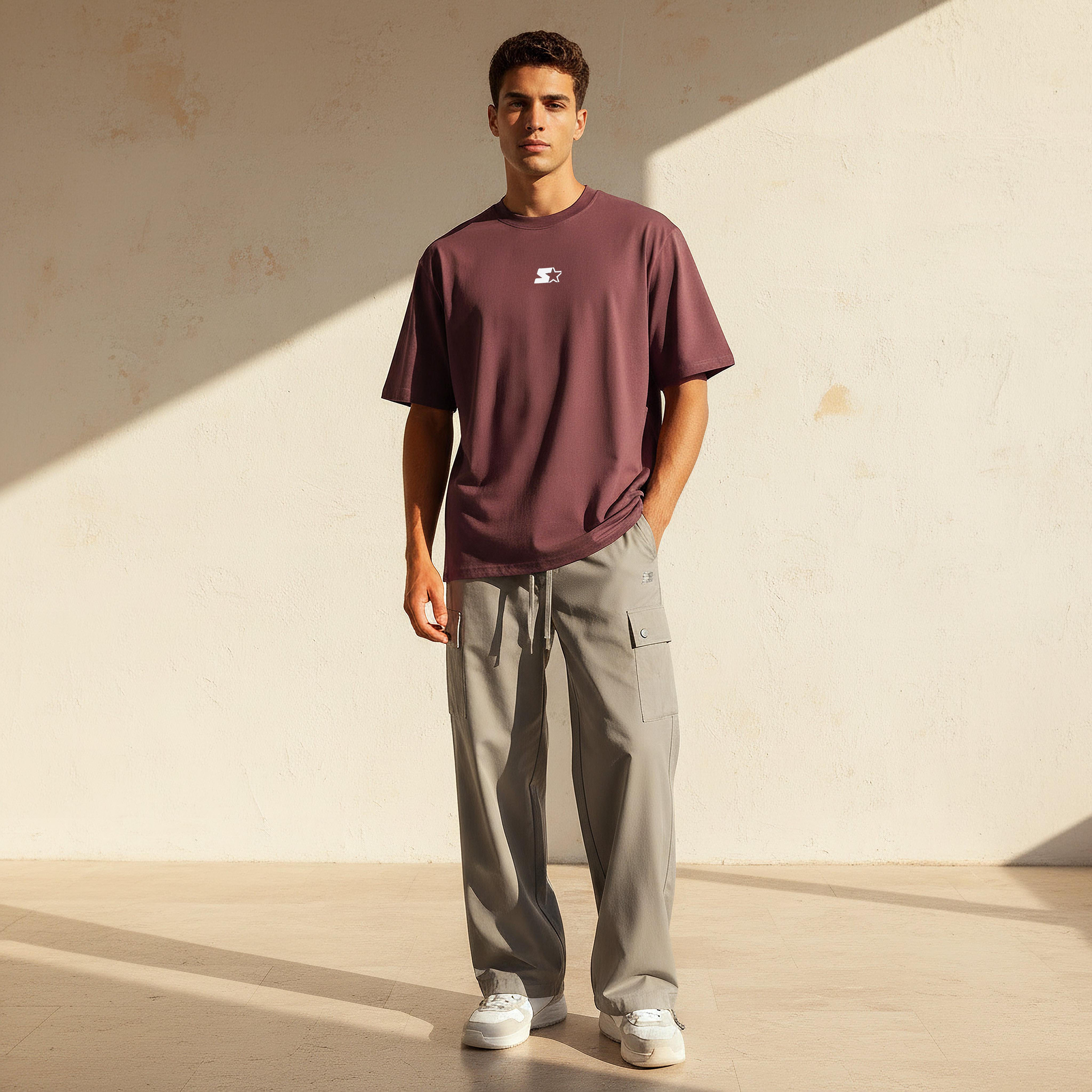تيشيرت بقصة عادية وياقة ضيقة وأكمام قصيرة وطبعات للرجال من ستارتر-men-clothing-tshirtsandpolos-tshirts-image-3
