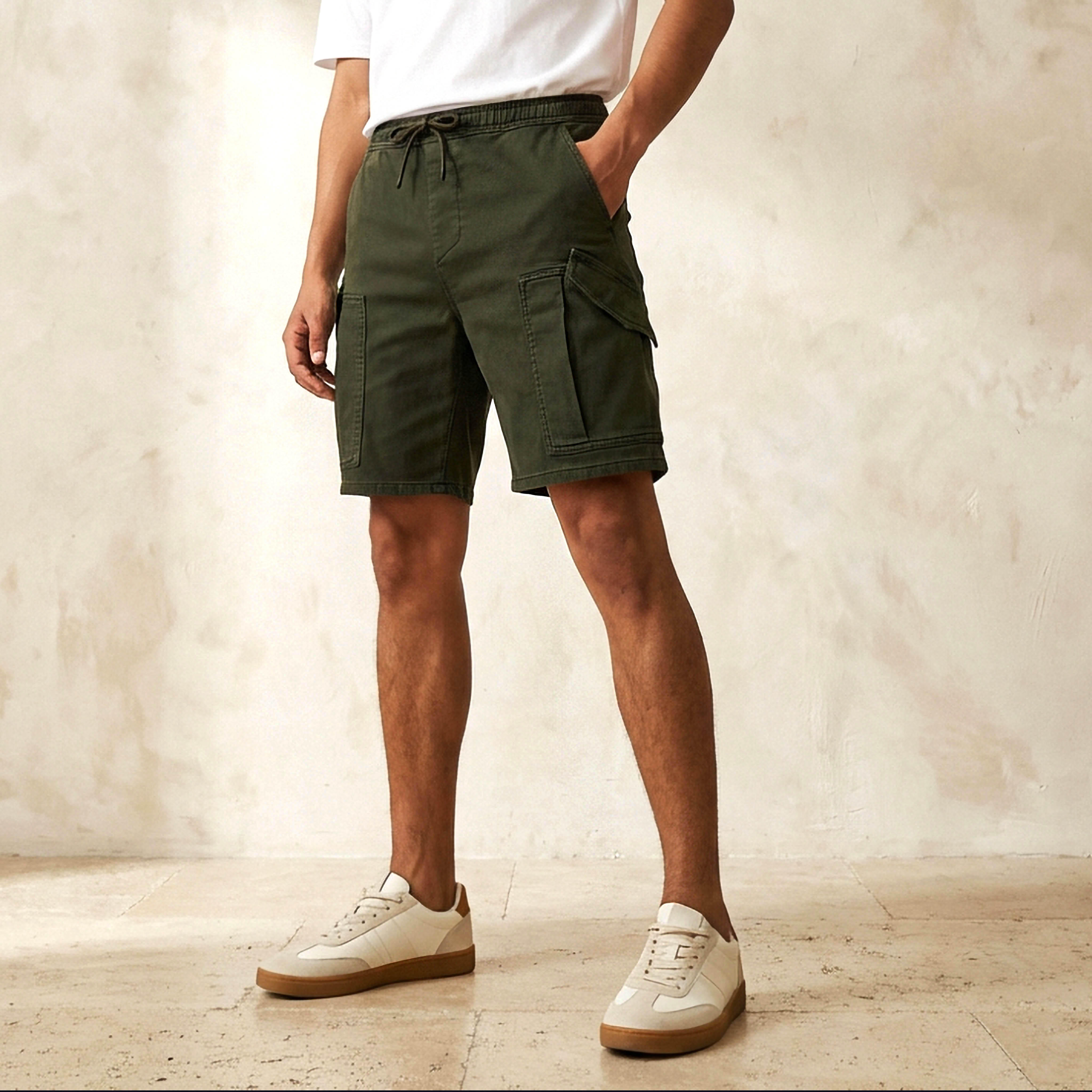 Men Regular Fit Cargo Shorts-men-clothing-bottoms-shorts-image-1