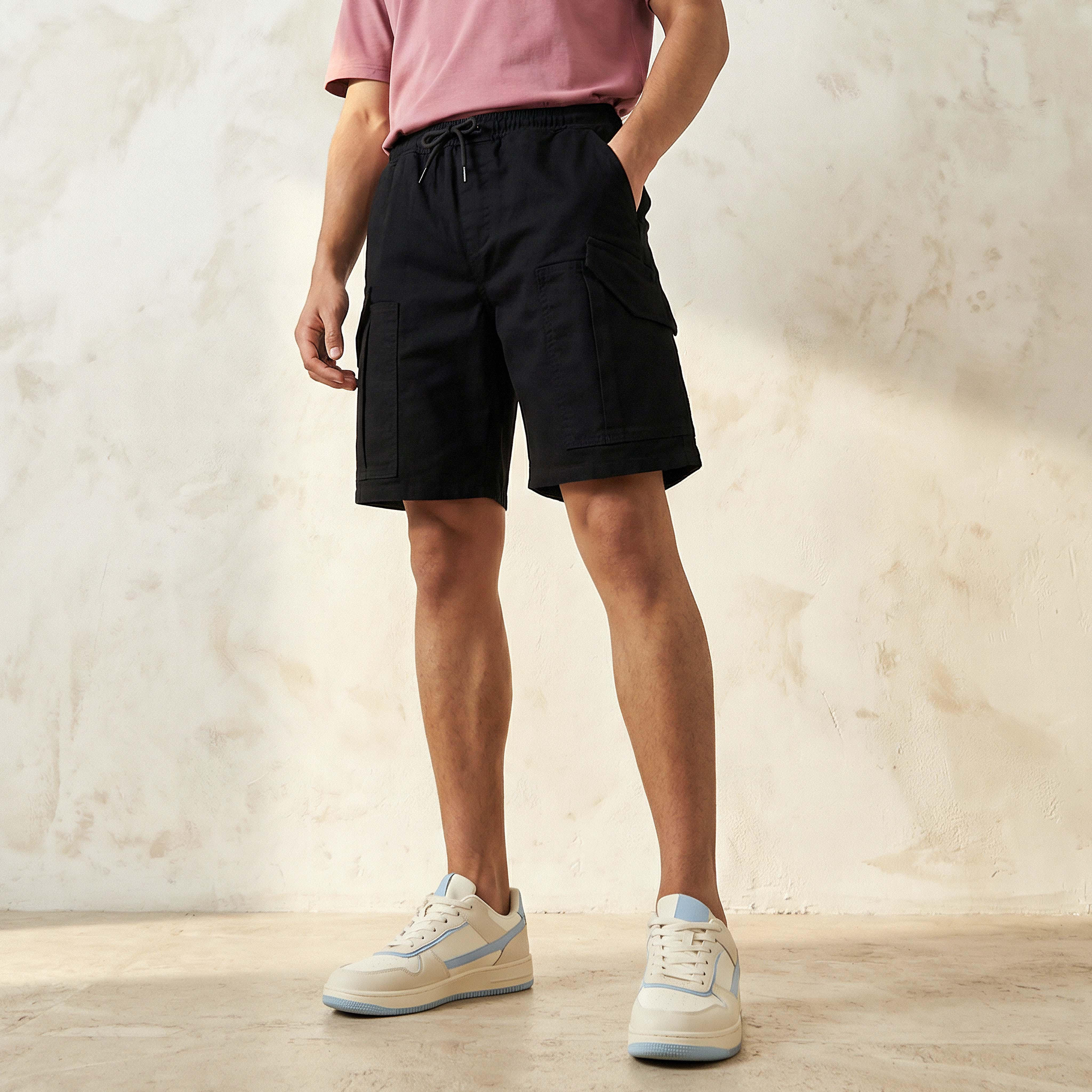 Men Regular Fit Cargo Shorts-men-clothing-bottoms-shorts-image-1