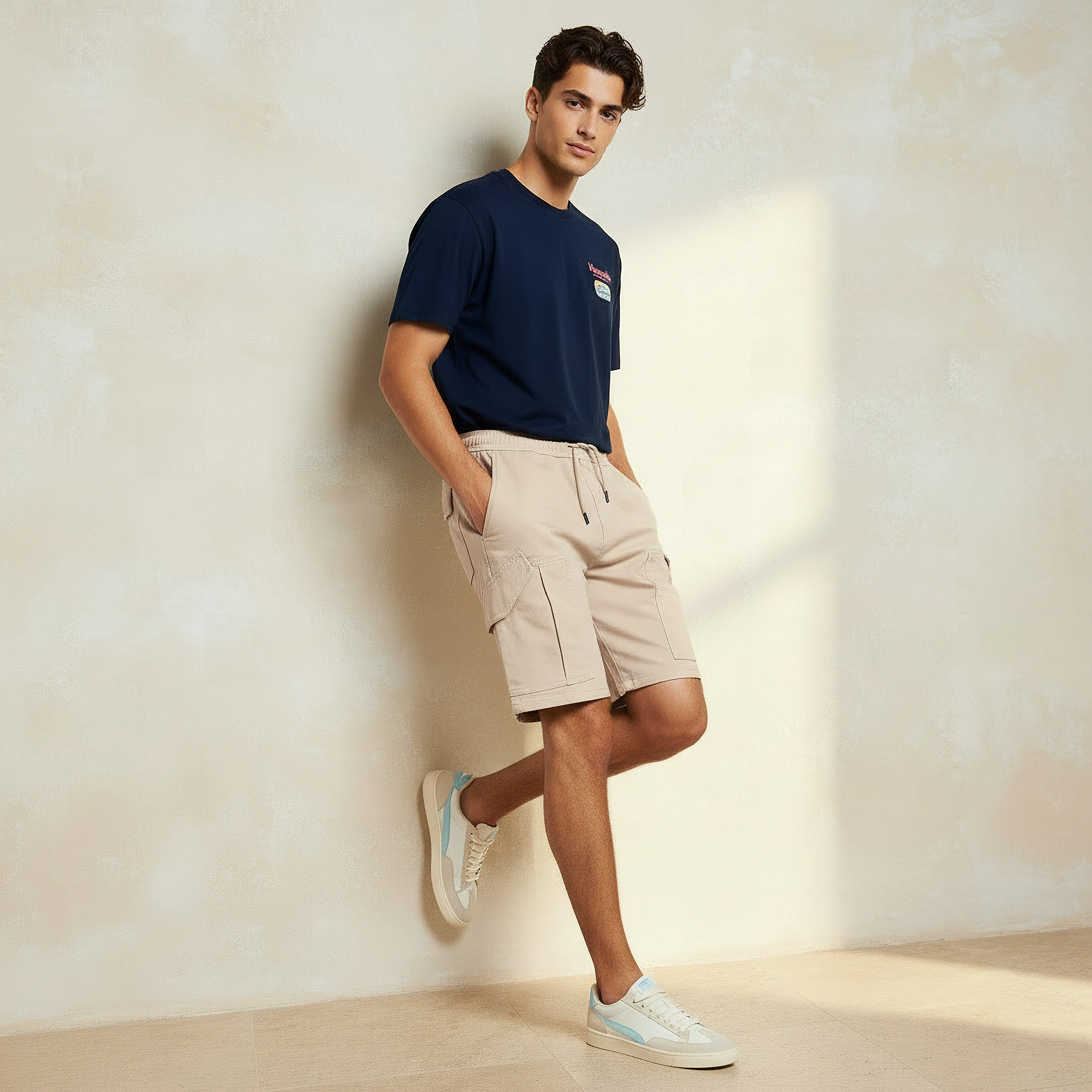 Men Regular Fit Cargo Shorts-men-clothing-bottoms-shorts-image-3