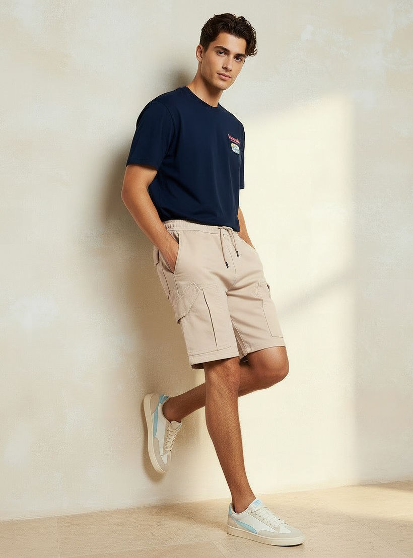 Men Regular Fit Cargo Shorts-men-clothing-bottoms-shorts-image-3