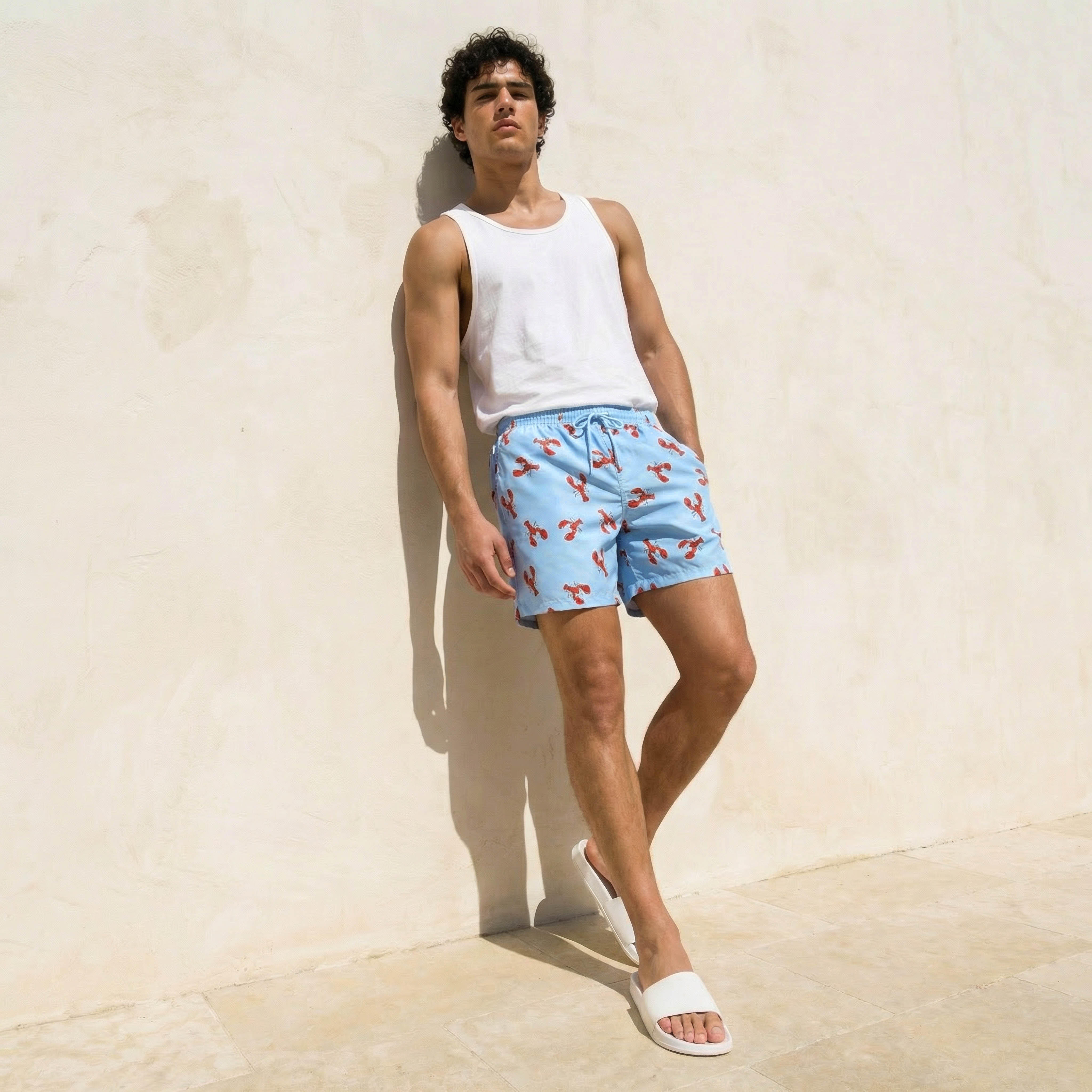 Men Lobster Print Swim Shorts-PROMO_SP_KSA_4_BUY2FORSAR79_130625-image-3