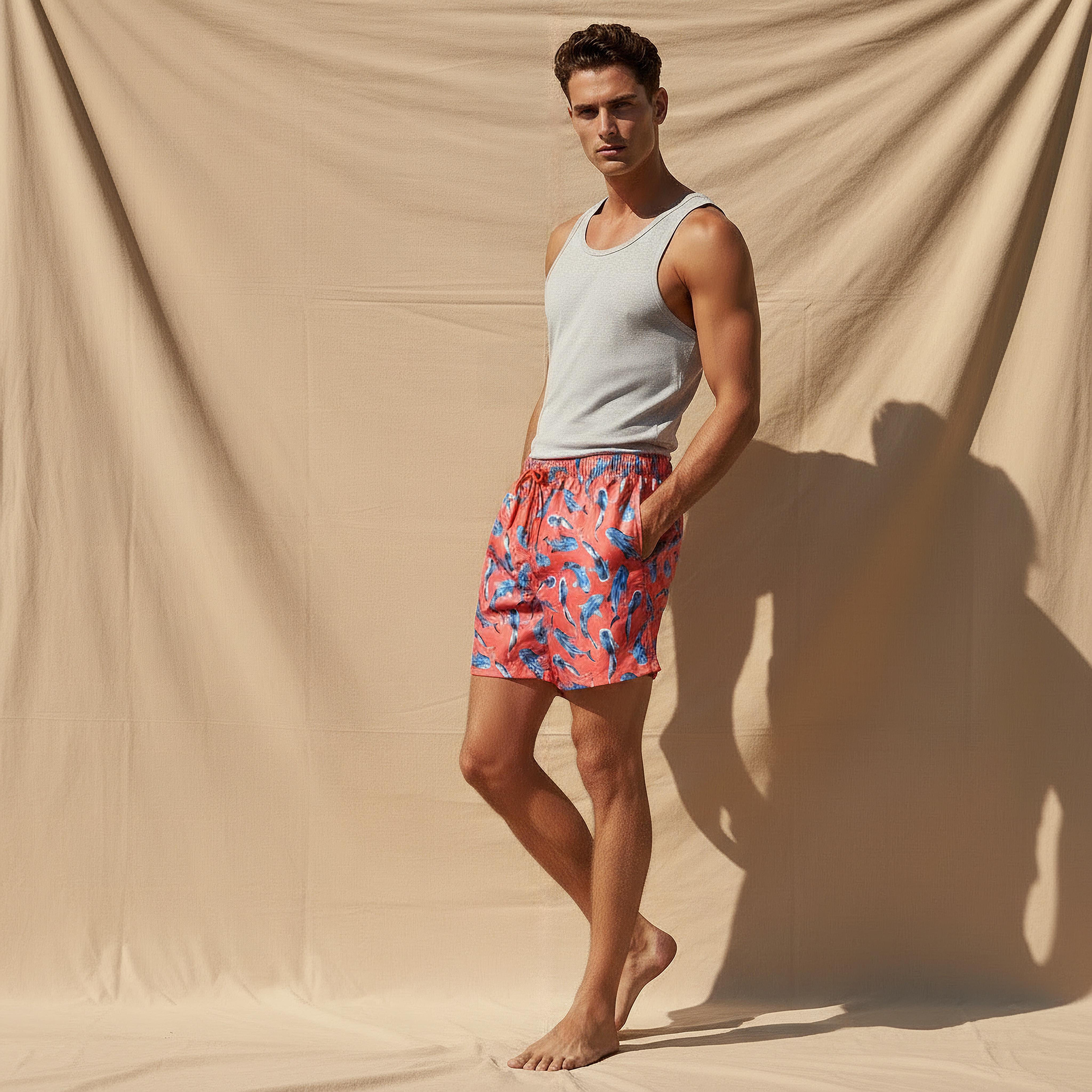 Men Shark Print Swim Shorts-men-clothing-swimandbeach-shorts-image-3