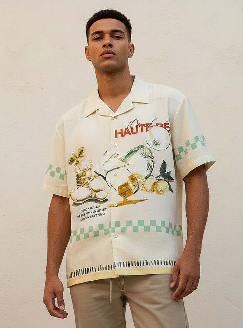 Splash Youth Camp Collar Printed Short Sleeves Shirt-men-clothing-shirts-image-1
