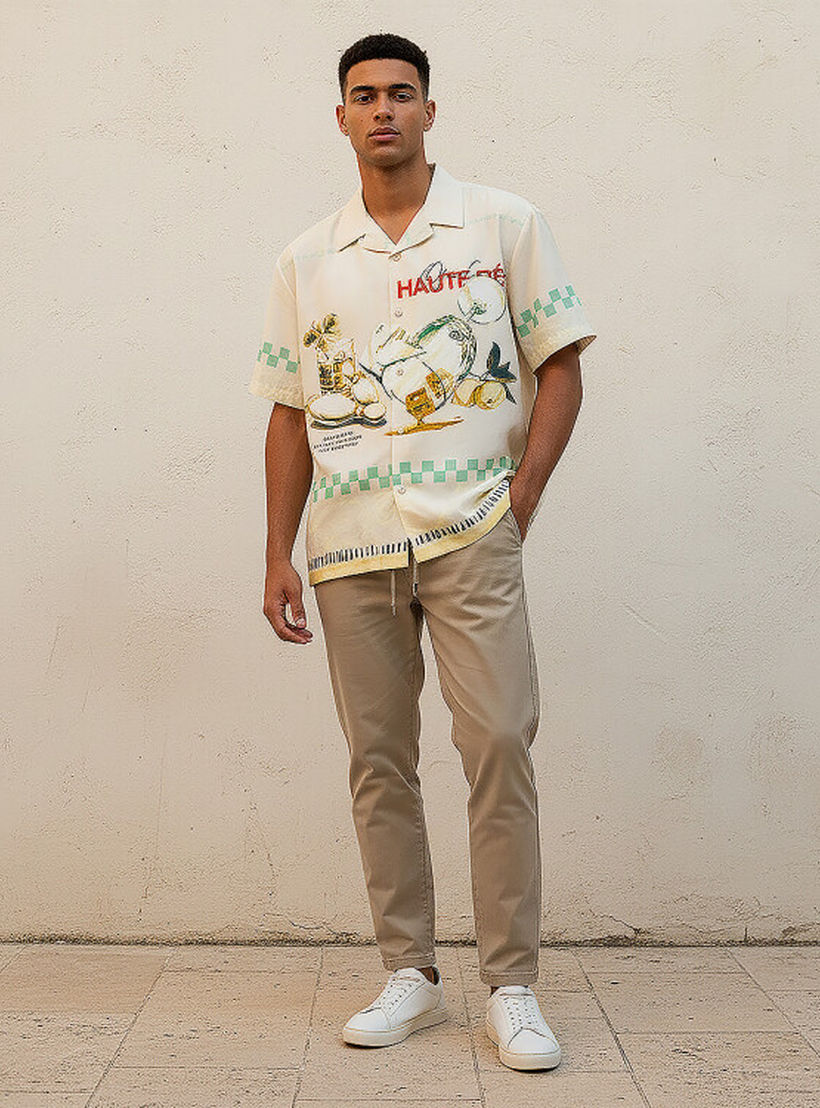 Splash Youth Camp Collar Printed Short Sleeves Shirt-men-clothing-shirts-image-3