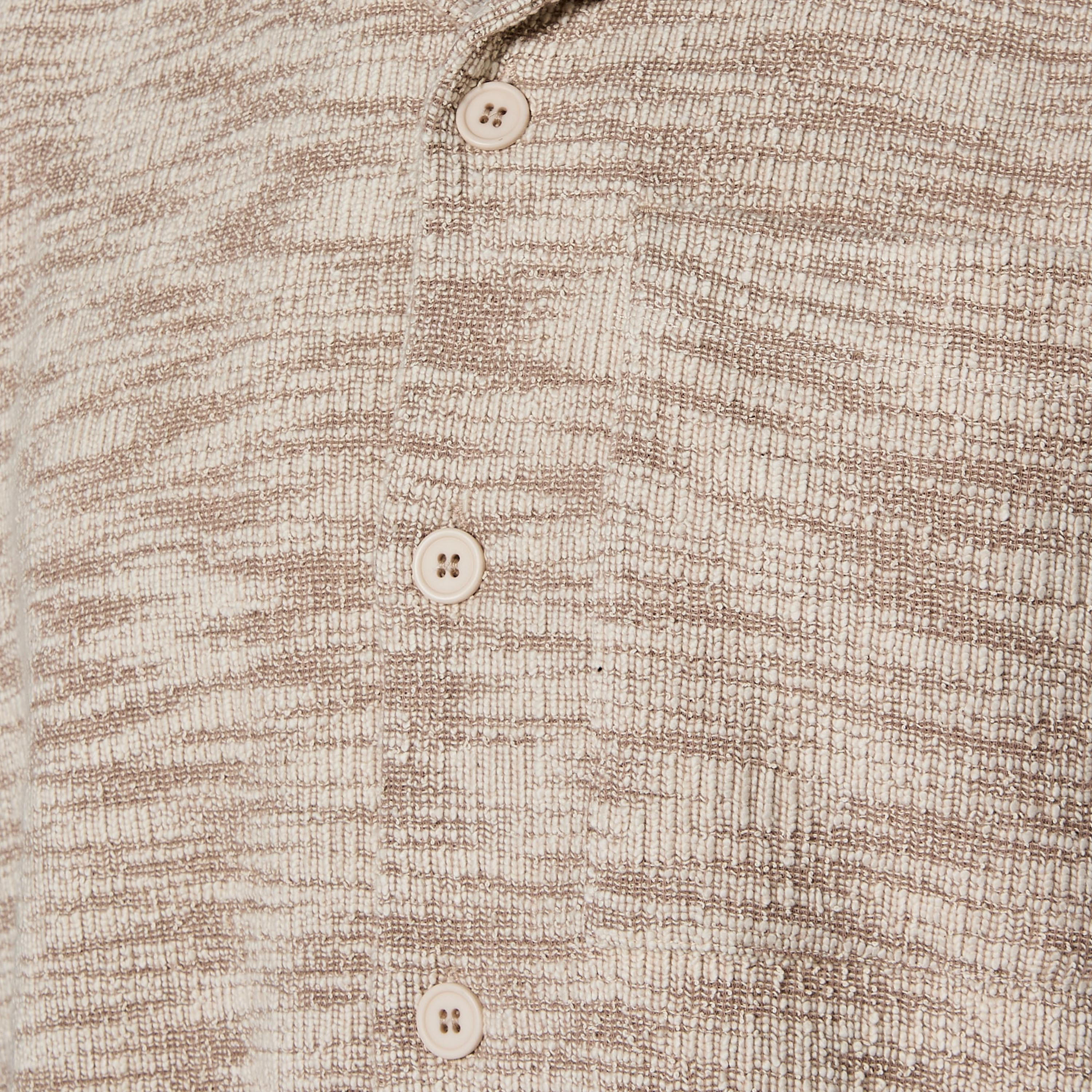 Men Camp Collar Jacquard Short Sleeve Shirt-men-clothing-shirts-image-2