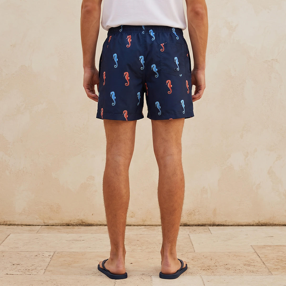 Men Seahorse Print Shorts-men-clothing-swimandbeach-shorts-image-4