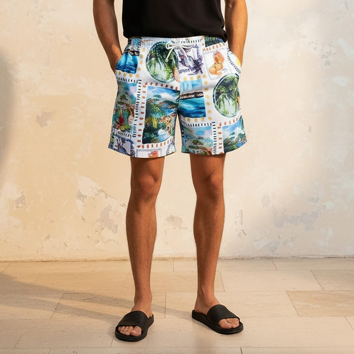 Men Graphic Print Shorts-men-clothing-swimandbeach-shorts-image-1