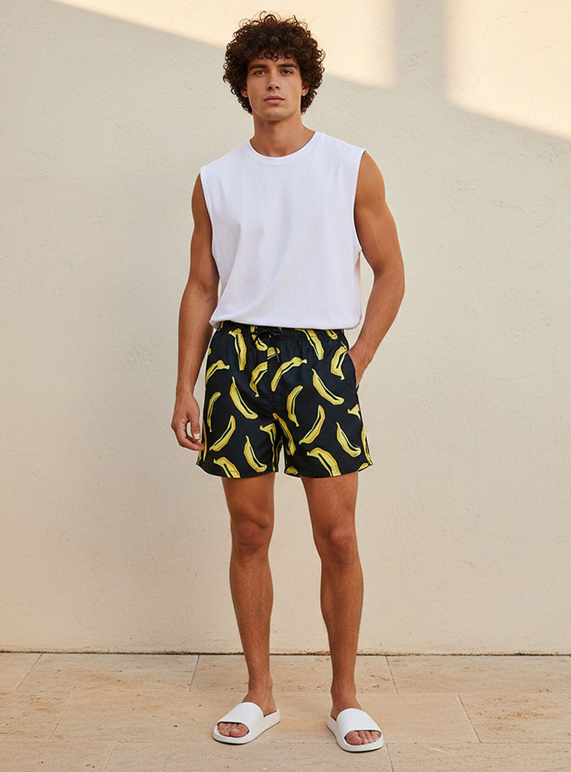 Men Banana Print Shorts-men-clothing-swimandbeach-shorts-image-3