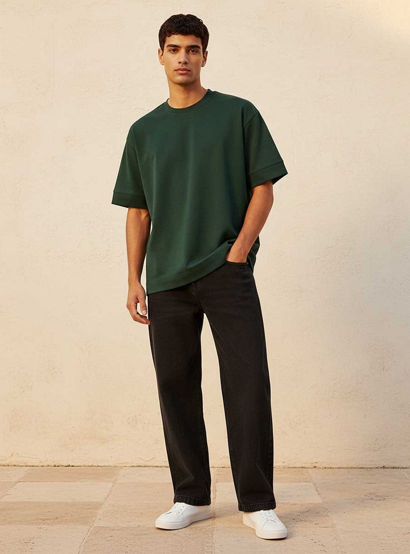 تيشيرت بقصة بوكسي وياقة ضيقة من سبلاش يوث-men-clothing-tshirtsandpolos-tshirts-image-3