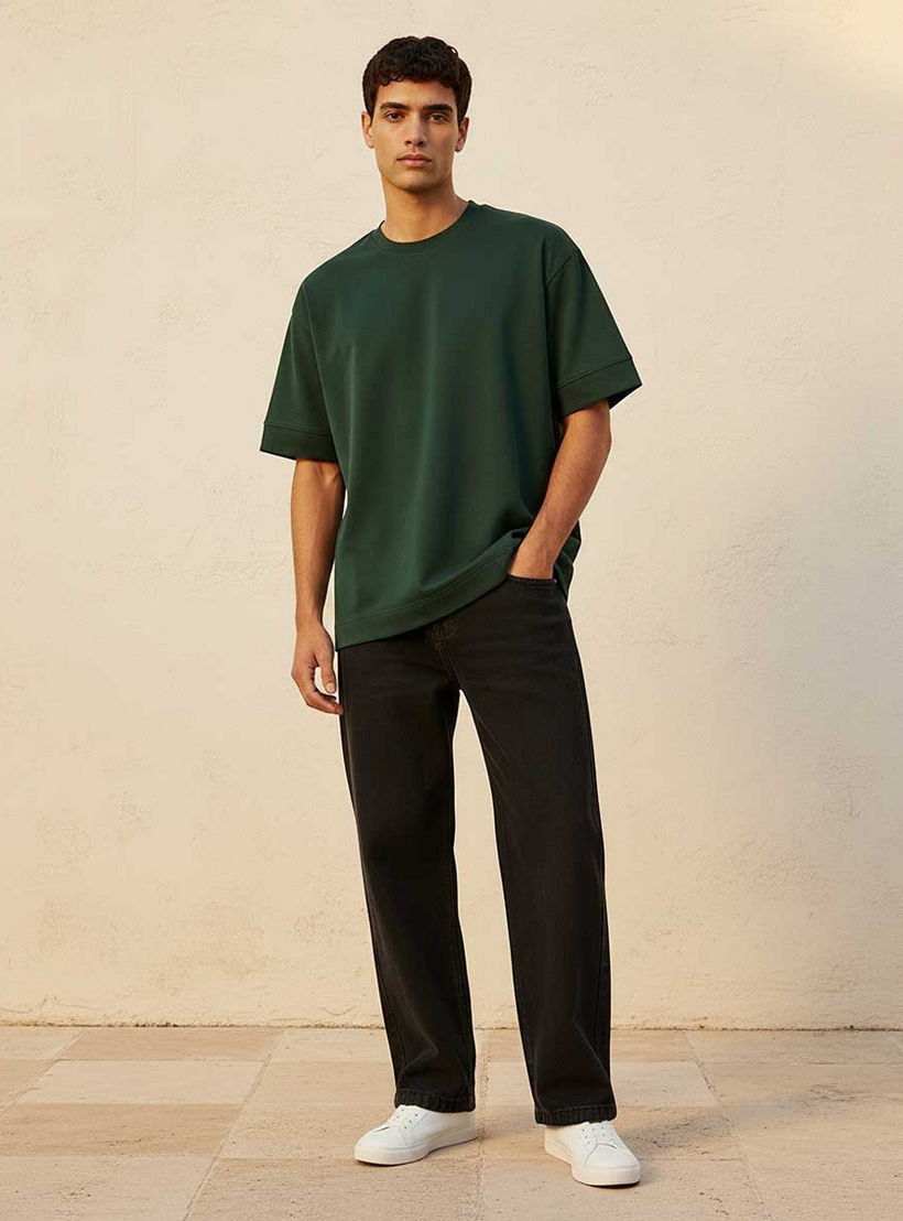 تيشيرت بقصة بوكسي وياقة ضيقة من سبلاش يوث-men-clothing-tshirtsandpolos-tshirts-image-5