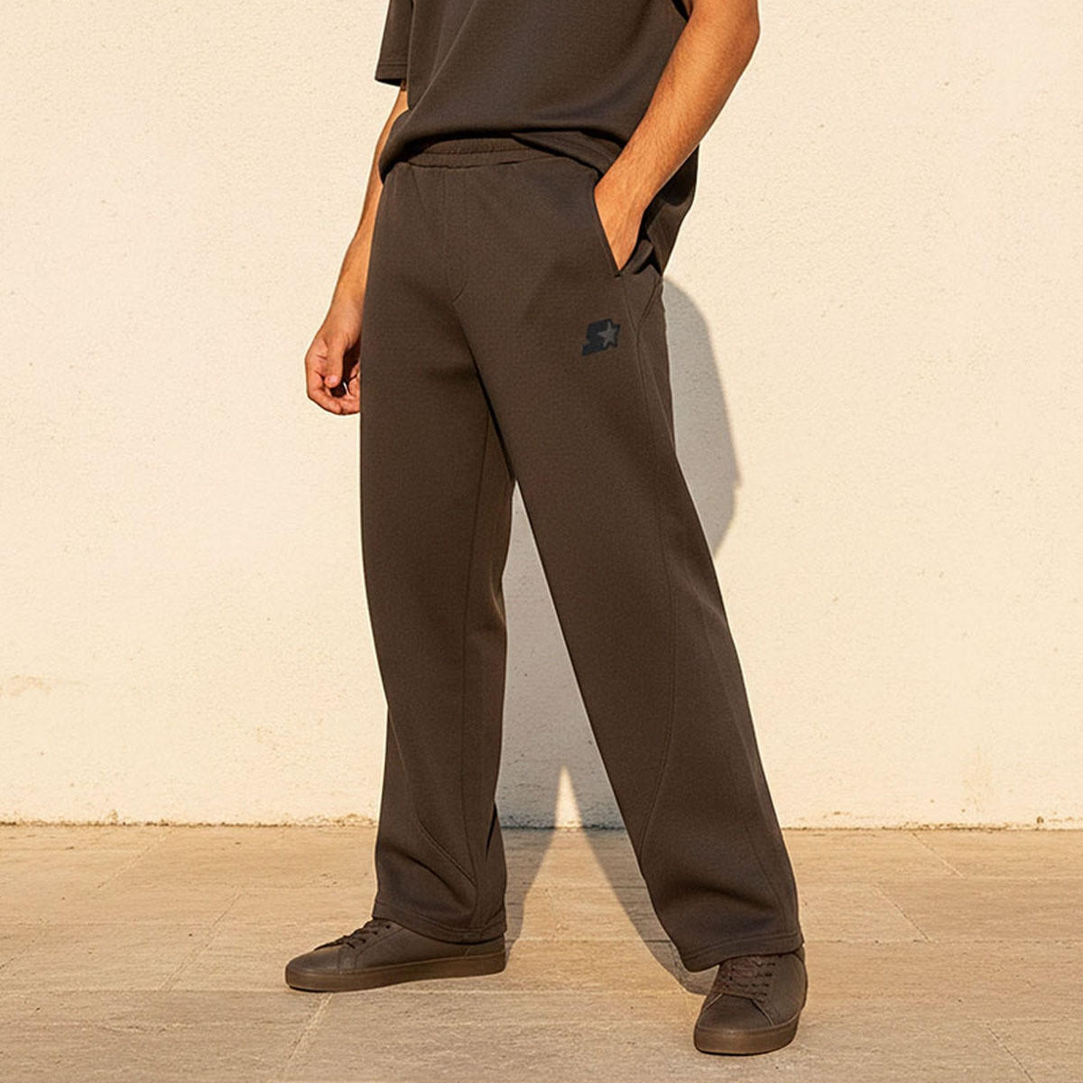 بنطلون رياضي إنترلوك بقصة عادية من ستارتر-men-clothing-bottoms-joggers-image-1