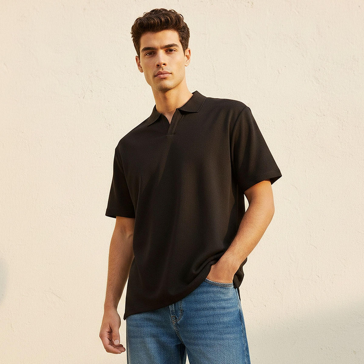 تيشيرت بولو بأكمام قصيرة وملمس بارز من ستارتر-men-clothing-tshirtsandpolos-polos-image-1