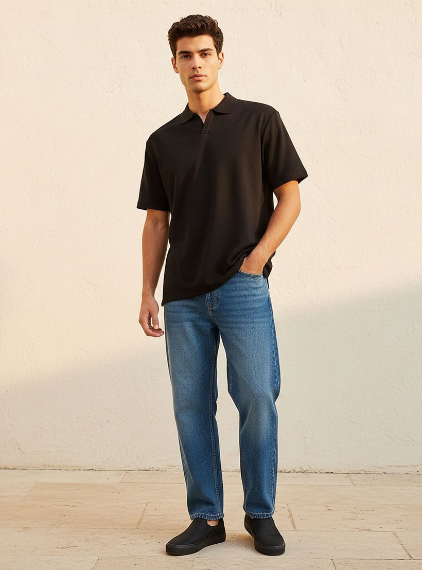 تيشيرت بولو بأكمام قصيرة وملمس بارز من ستارتر-men-clothing-tshirtsandpolos-polos-image-3