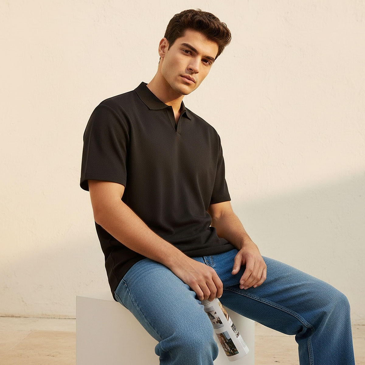 تيشيرت بولو بأكمام قصيرة وملمس بارز من ستارتر-men-clothing-tshirtsandpolos-polos-image-5