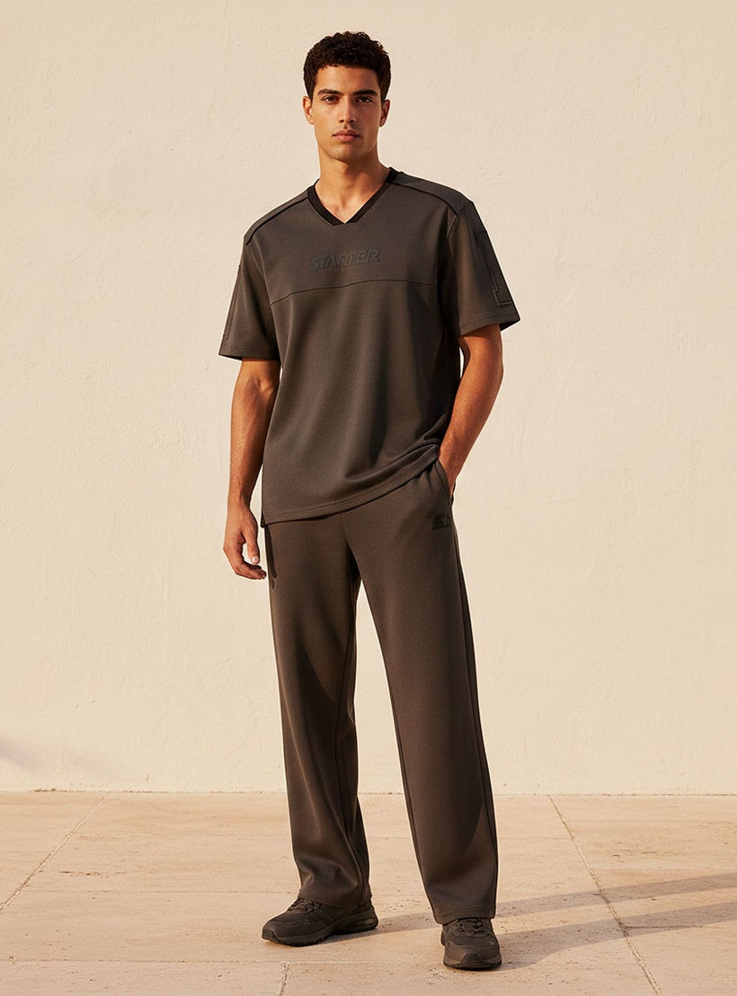Starter Regular Fit V-Neck Panelled T-shirt-men-clothing-tshirtsandpolos-tshirts-image-3