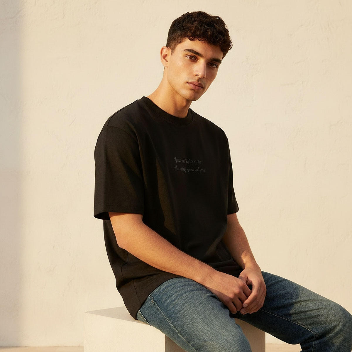 تيشيرت برقبة ضيقة وأكمام قصيرة وقصة عادية وطبعات شعار يوث من سبلاش-men-clothing-tshirtsandpolos-tshirts-image-5