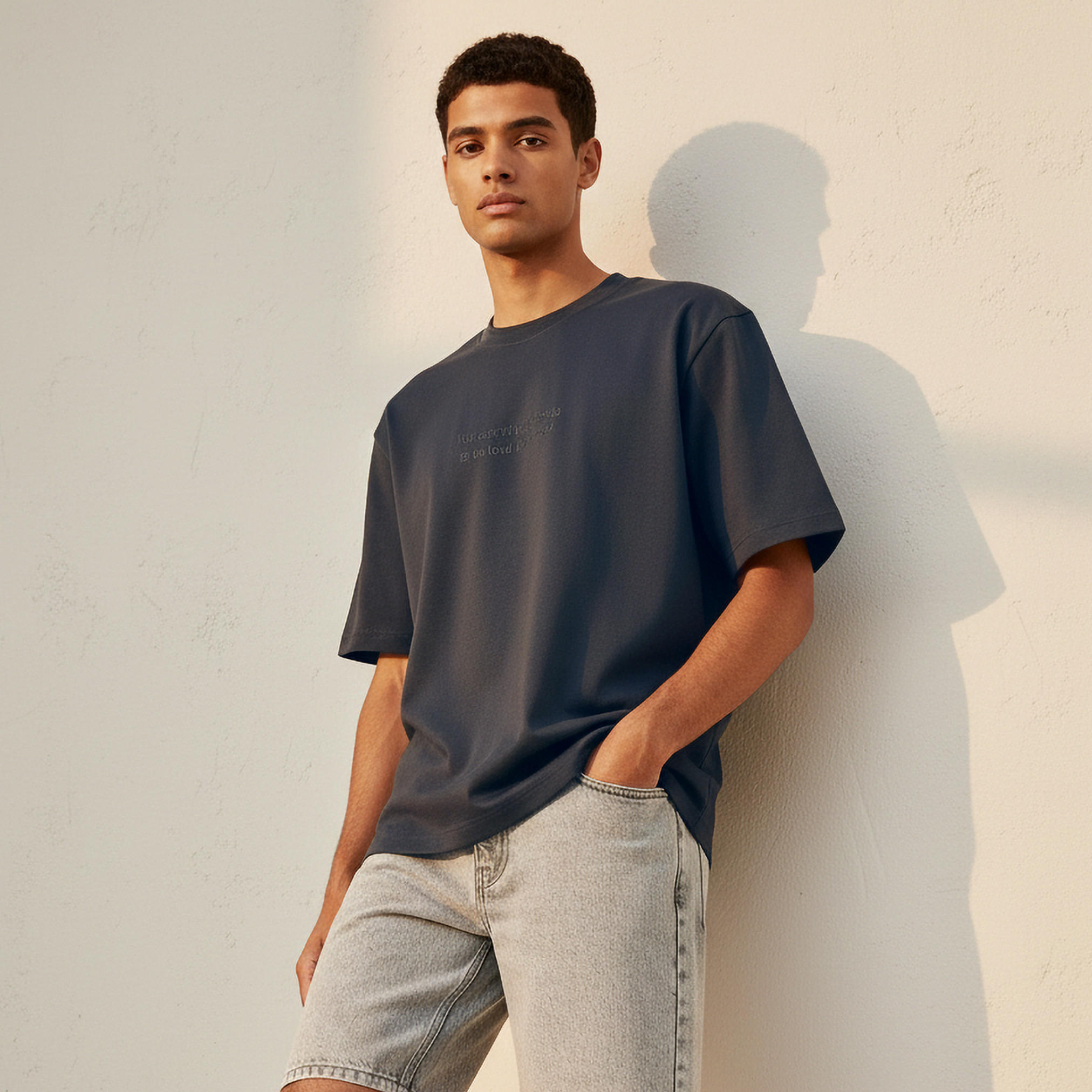 تيشيرت برقبة ضيقة وأكمام قصيرة وقصة عادية وطبعات شعار يوث من سبلاش-men-clothing-tshirtsandpolos-tshirts-image-5