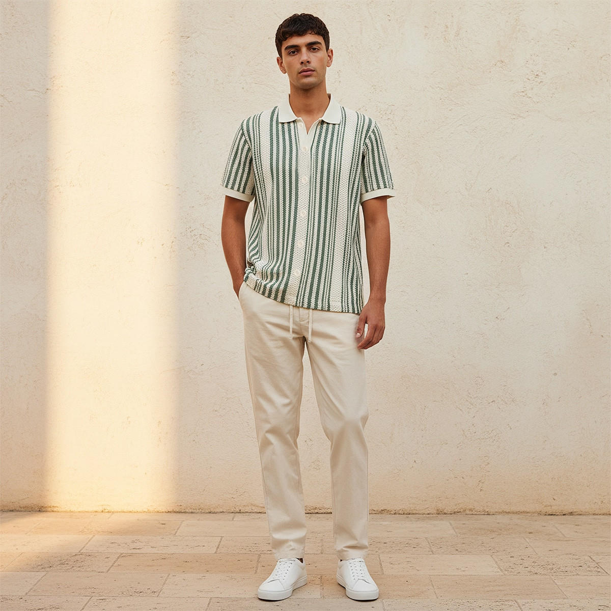 Splash Youth Collared Striped Short Sleeves Shirt-men-clothing-shirts-image-3