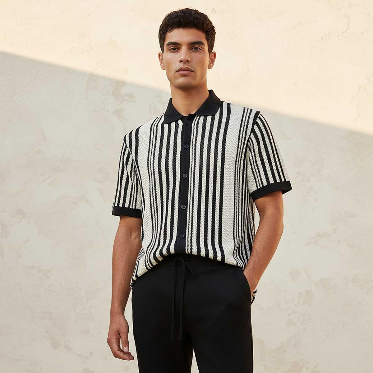 Splash Youth Striped Short Sleeves Shirt-men-clothing-shirts-image-1