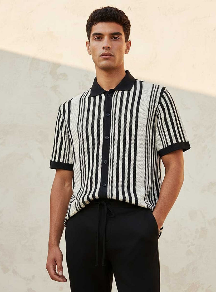 Splash Youth Striped Short Sleeves Shirt-men-clothing-shirts-image-1