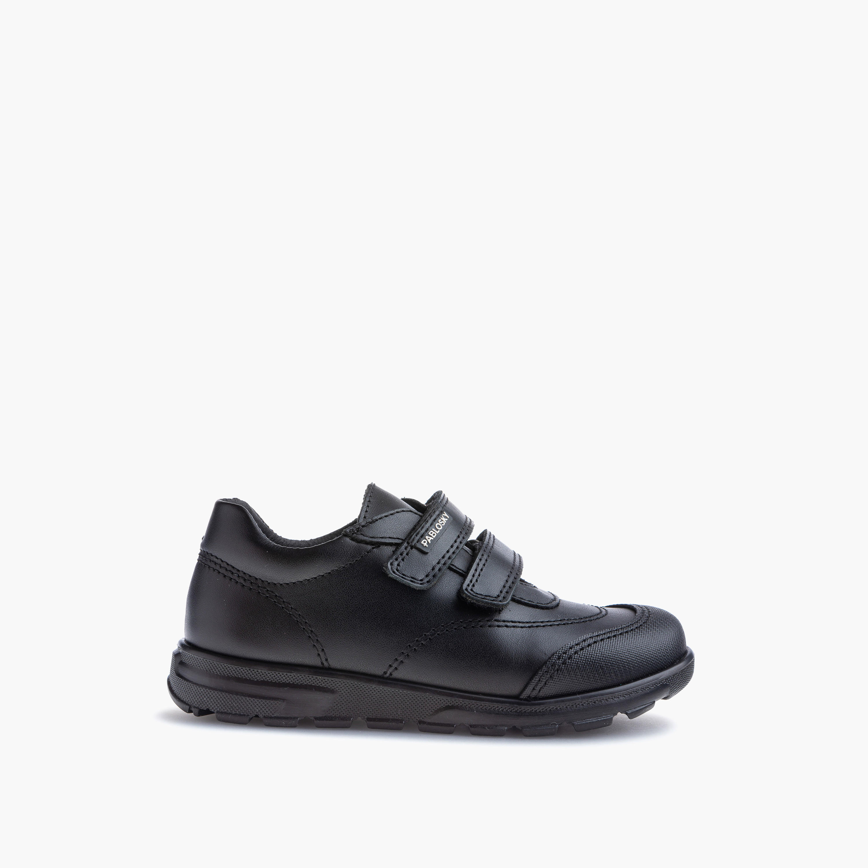 Pablosky Kids' Panelled School Shoes with Hook and Loop Closure - 354710-boys-shoes-sneakers-image-2