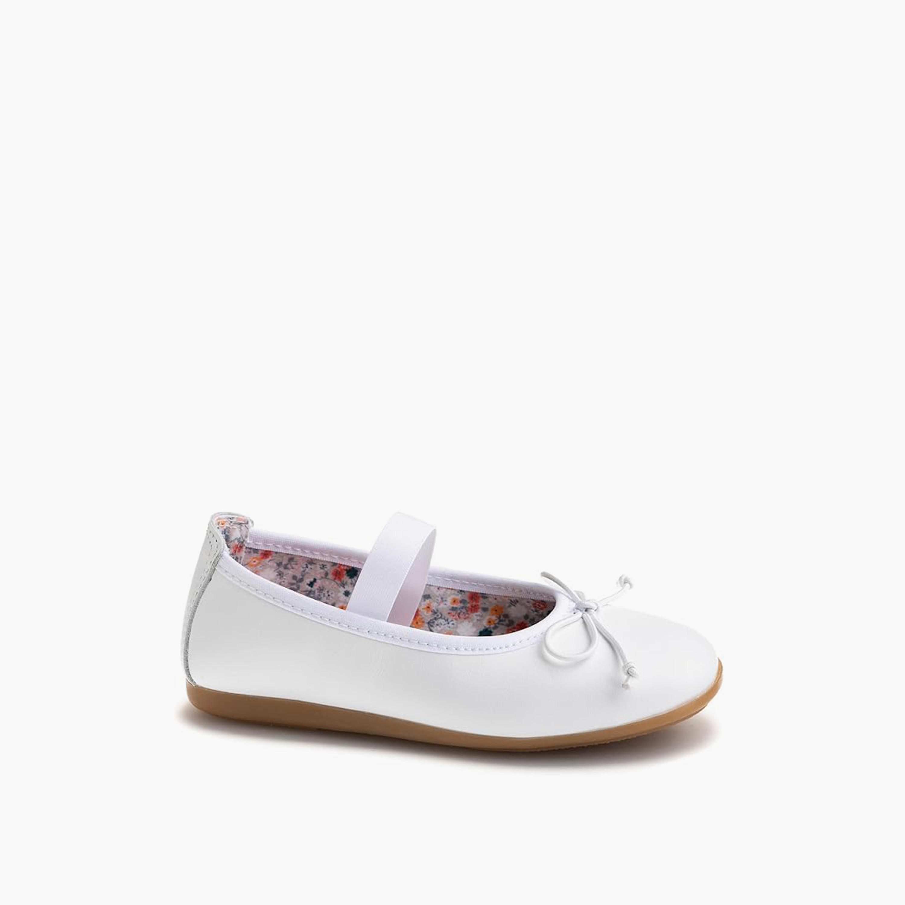 Pablosky Girls' Bow Accent Ballerina Shoes with Elastic Closure - 357900-girls-shoes-ballerinas-image-1