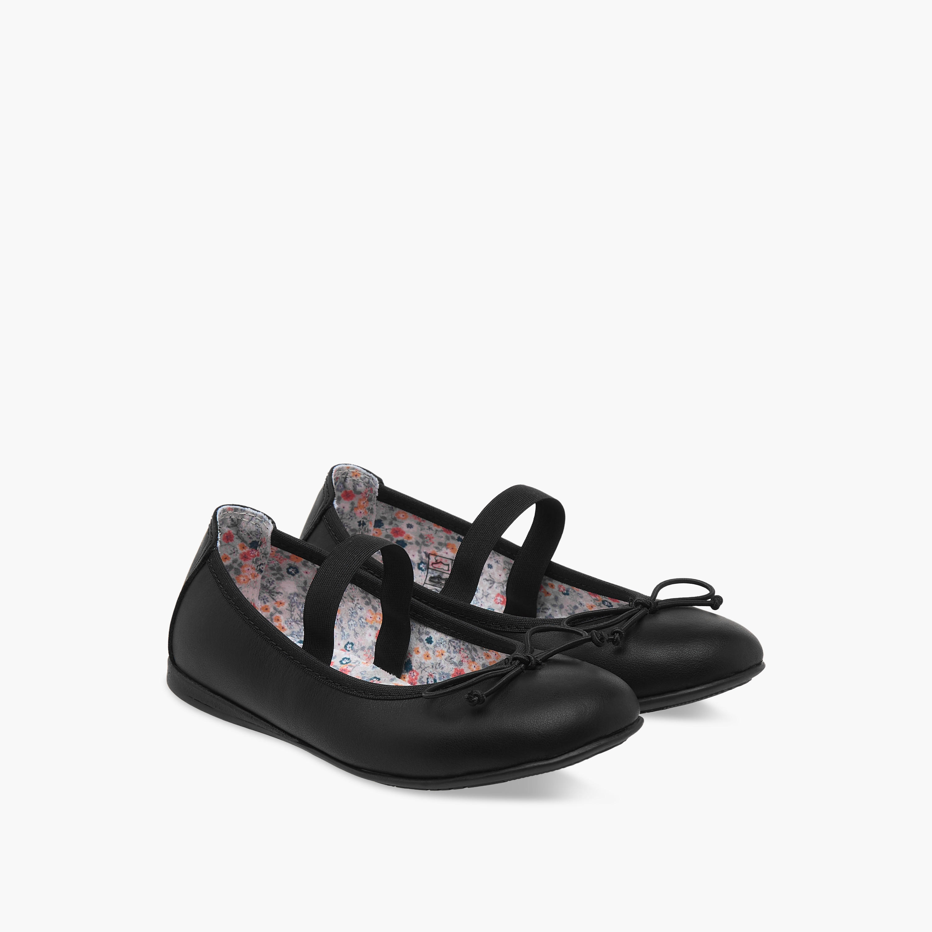 Pablosky Girls Bow Accent Ballerina Shoes with Elasticated Strap-girls-shoes-ballerinas-image-1