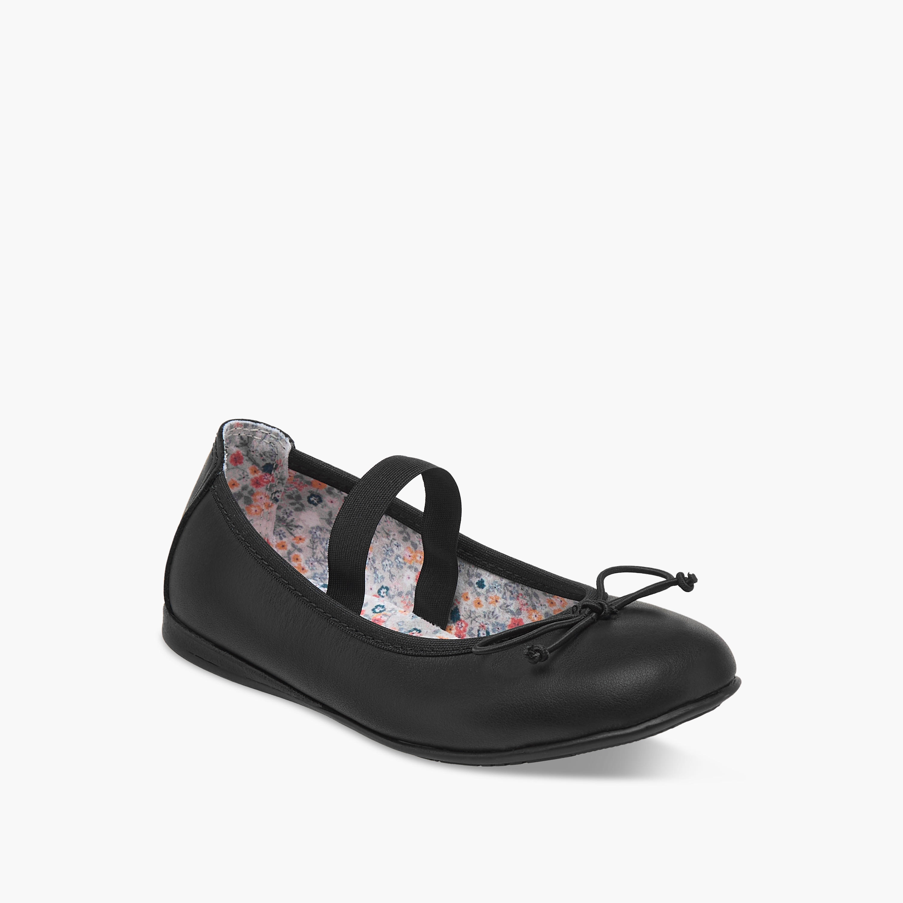 Pablosky Girls Bow Accent Ballerina Shoes with Elasticated Strap-girls-shoes-ballerinas-image-2