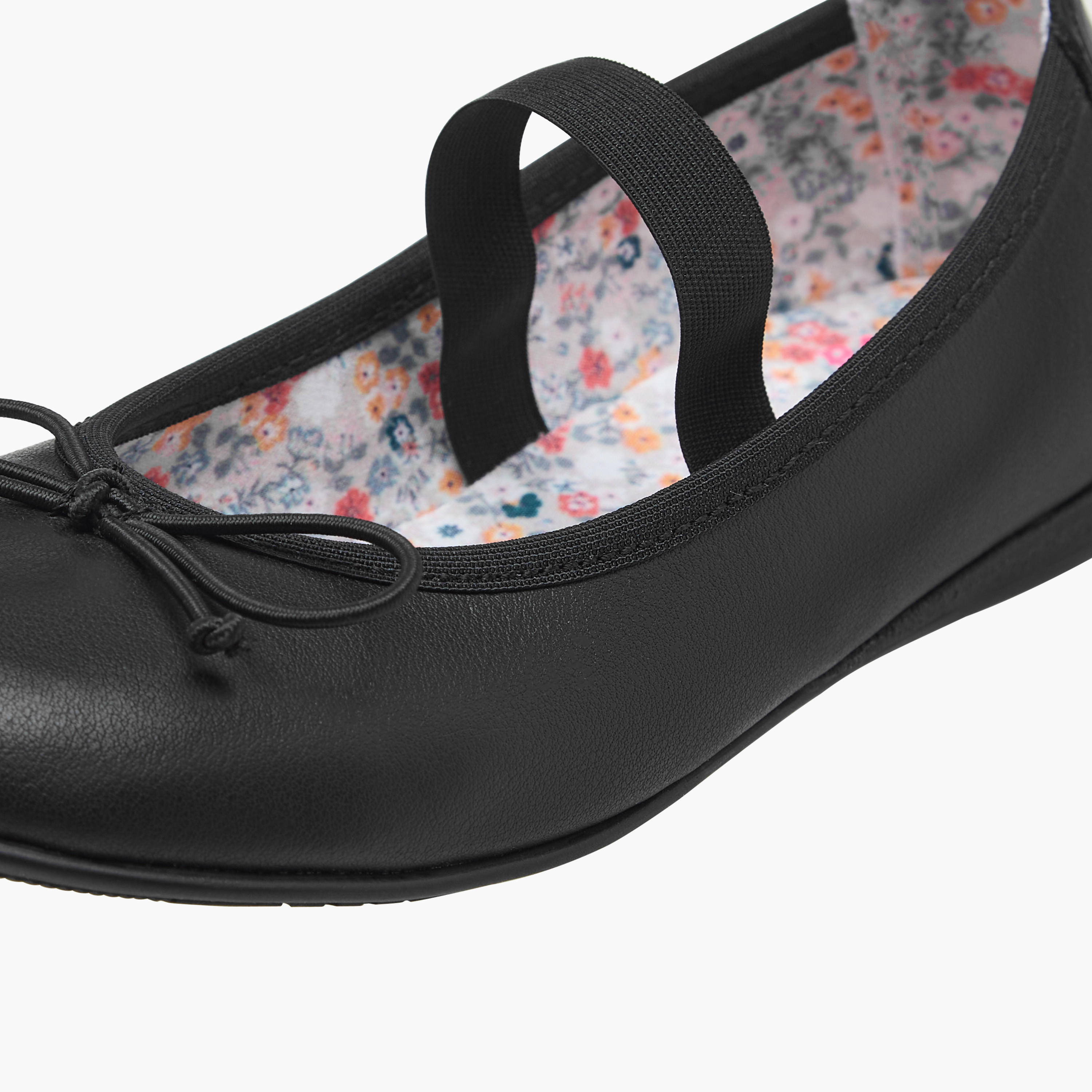 Pablosky Girls Bow Accent Ballerina Shoes with Elasticated Strap-girls-shoes-ballerinas-image-6
