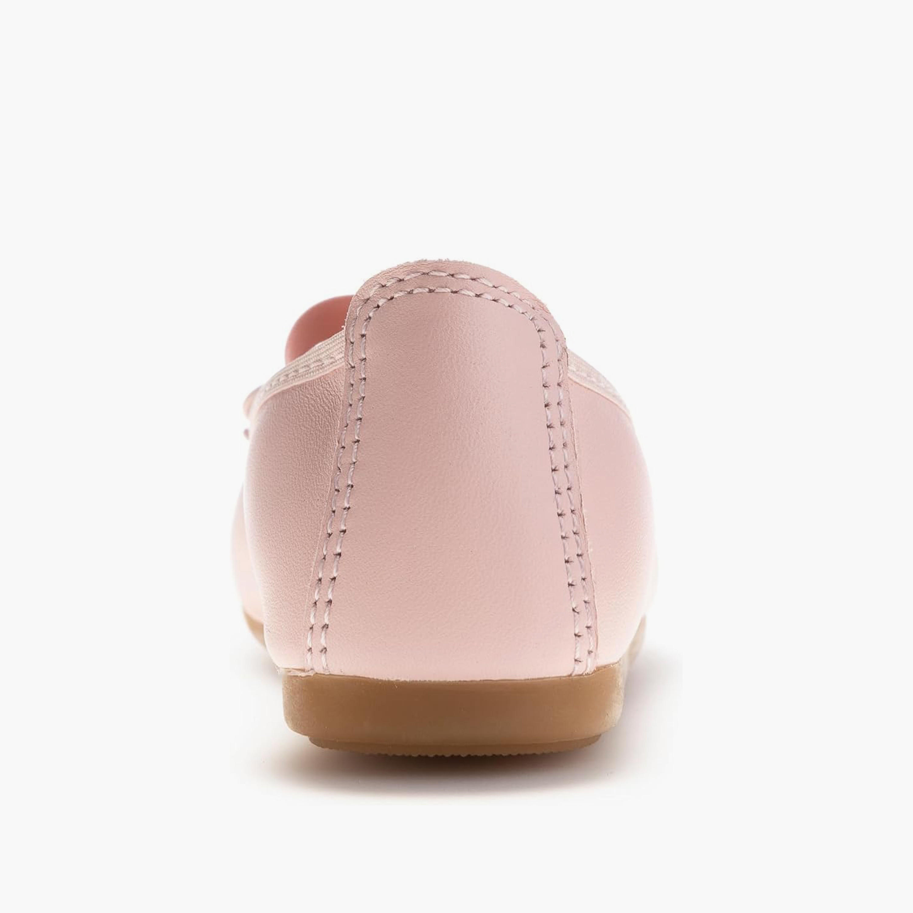Pablosky Girls' Bow Accent Ballerina Shoes with Elastic Closure - 357970-girls-shoes-ballerinas-image-4