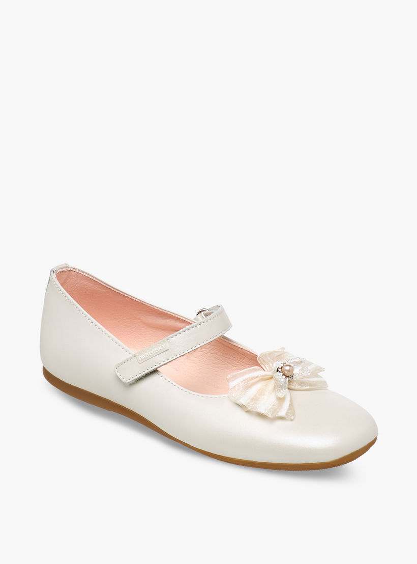 حذاء ماري جين جلدي بشريط إغلاق لاصق وفيونكة للبنات من بابلوسكي-girls-shoes-maryjanes-image-2