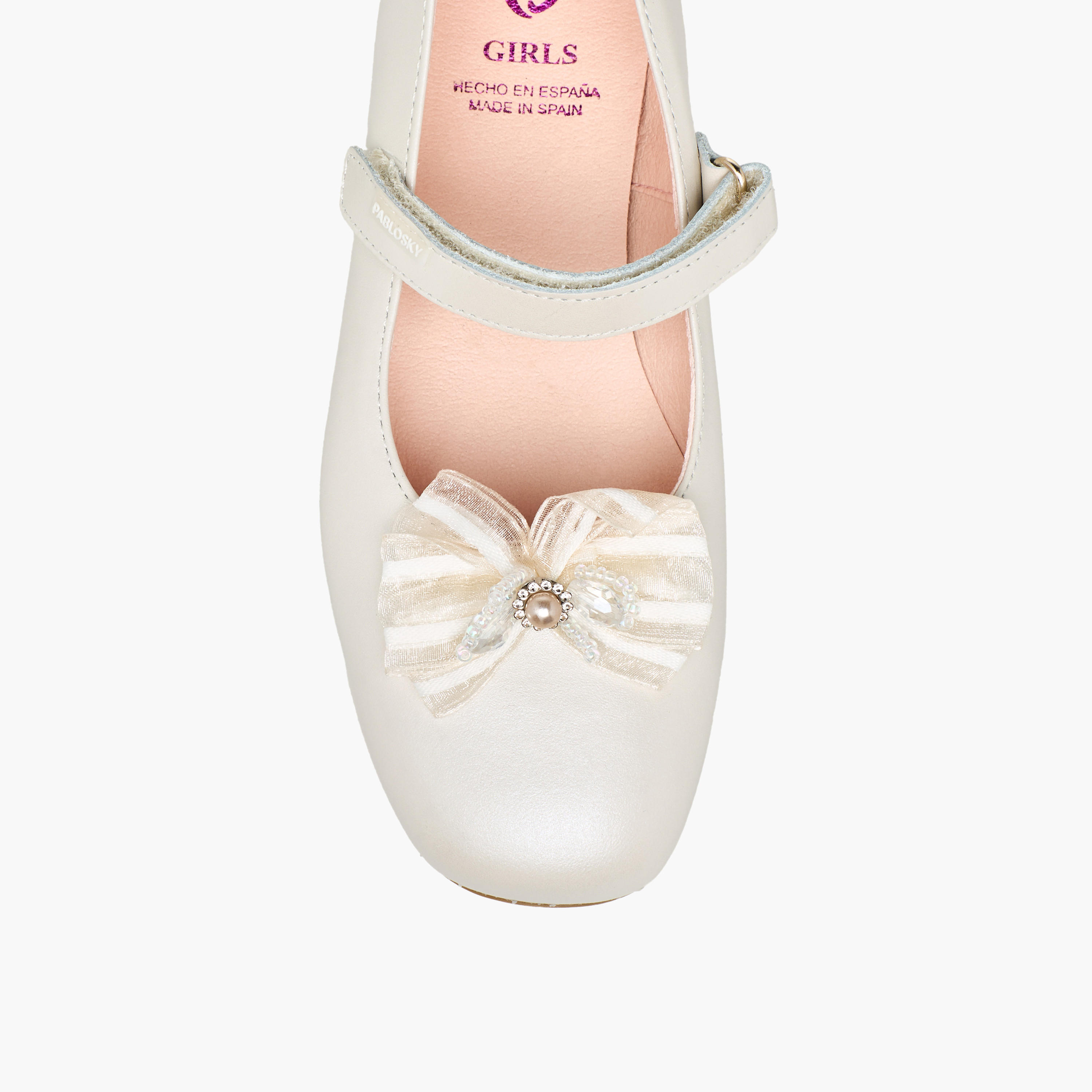 حذاء ماري جين جلدي بشريط إغلاق لاصق وفيونكة للبنات من بابلوسكي-girls-shoes-maryjanes-image-4