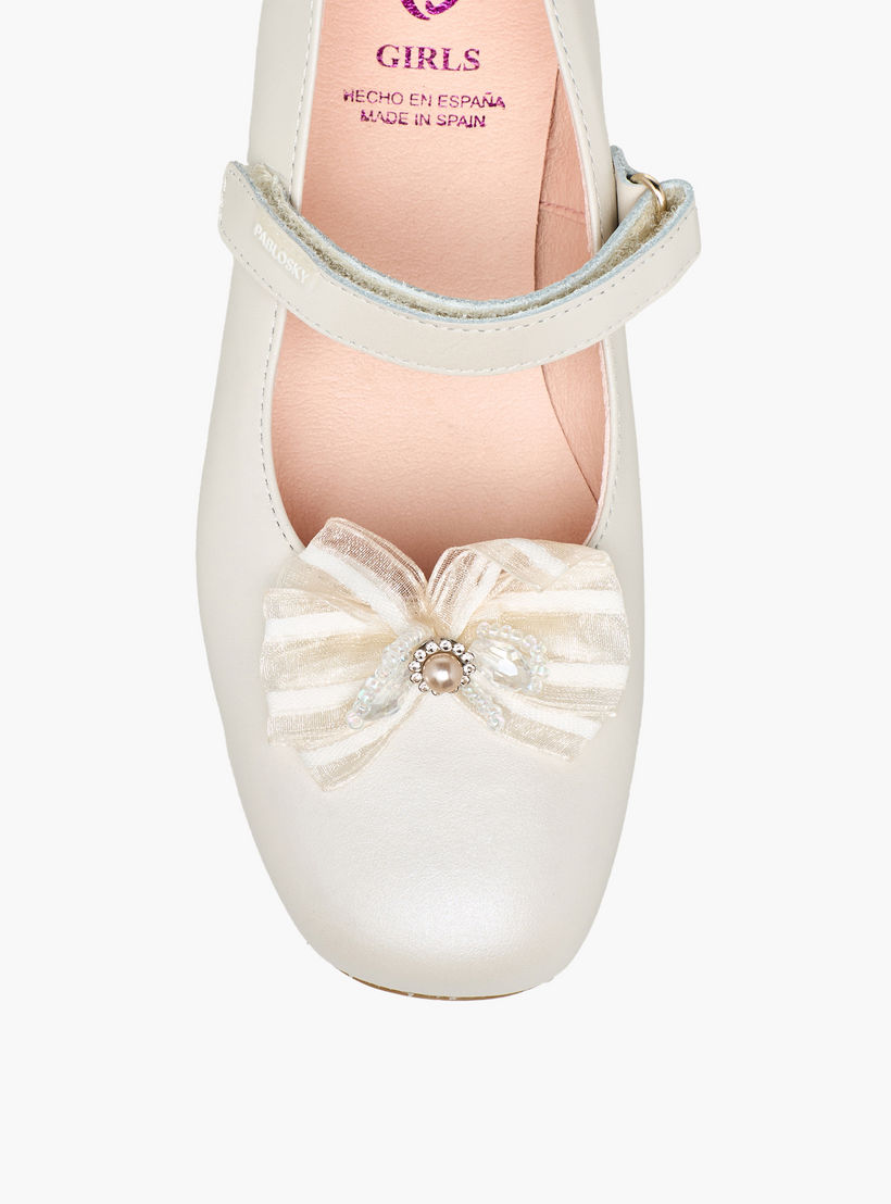حذاء ماري جين جلدي بشريط إغلاق لاصق وفيونكة للبنات من بابلوسكي-girls-shoes-maryjanes-image-4