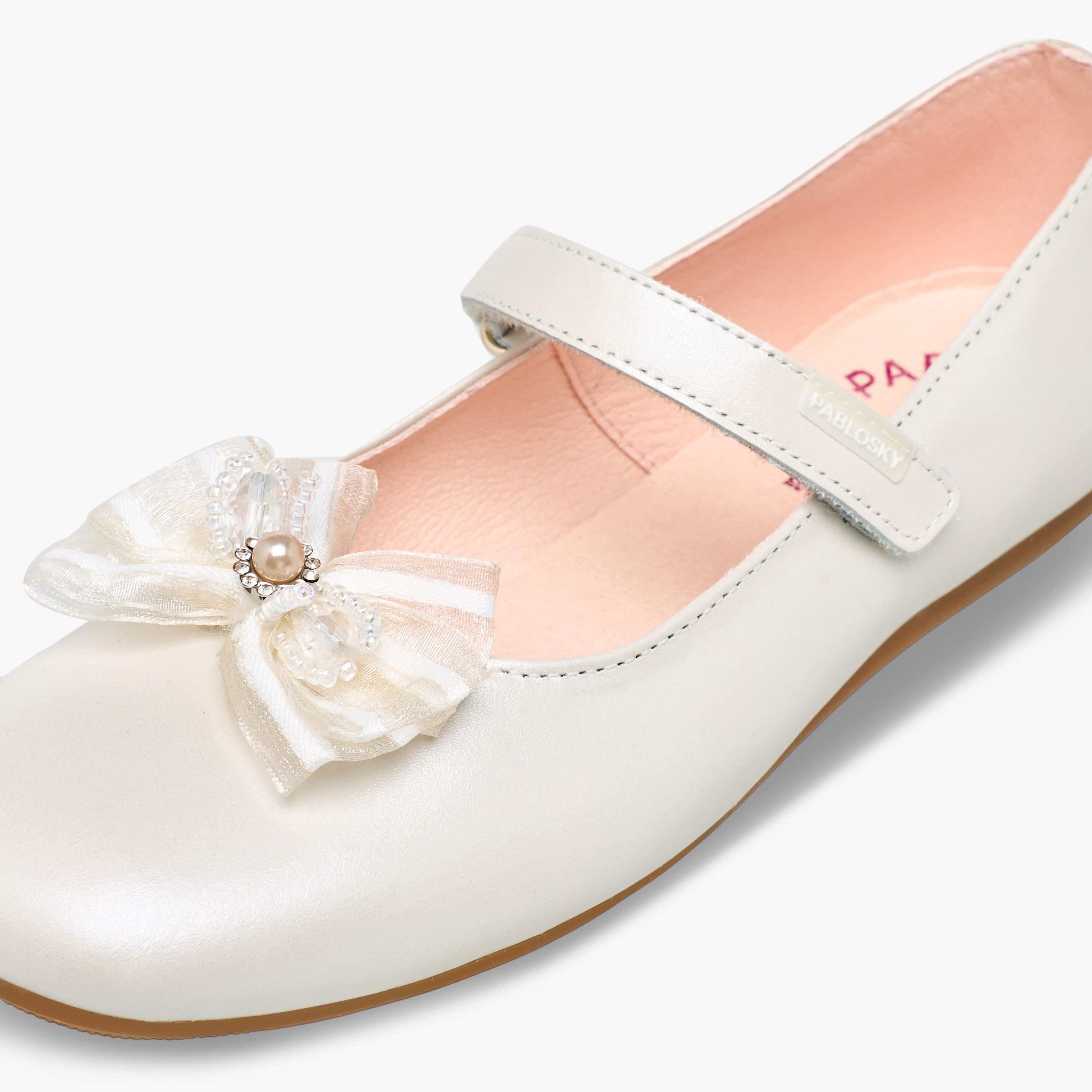 حذاء ماري جين جلدي بشريط إغلاق لاصق وفيونكة للبنات من بابلوسكي-girls-shoes-maryjanes-image-6