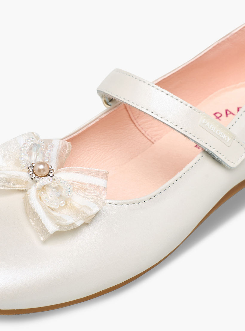 حذاء ماري جين جلدي بشريط إغلاق لاصق وفيونكة للبنات من بابلوسكي-girls-shoes-maryjanes-image-6