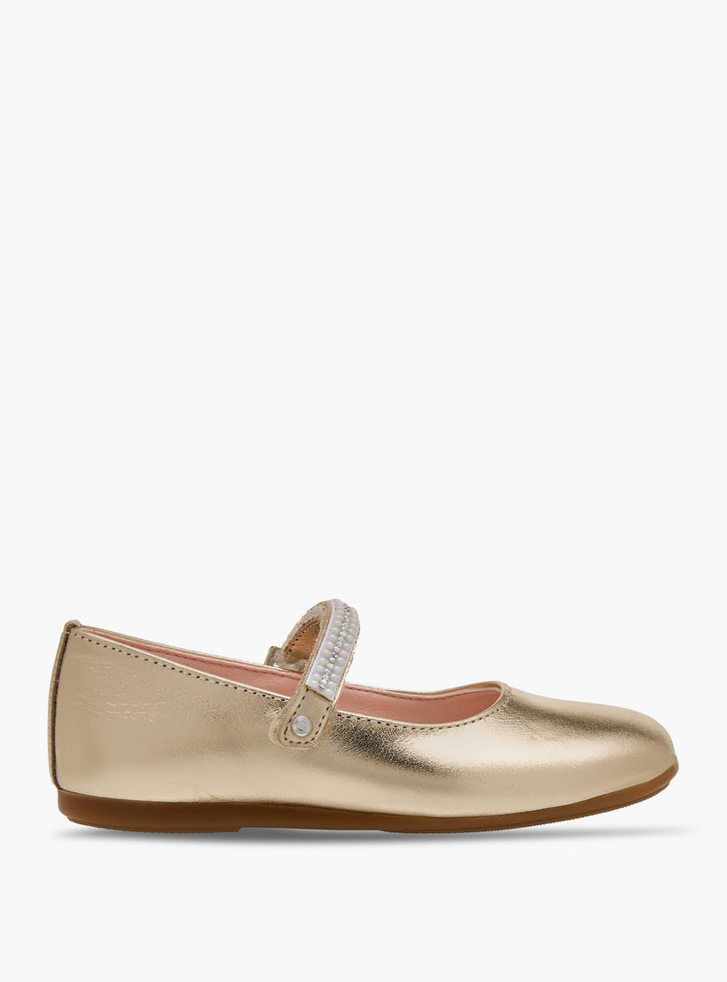 Pablosky Girls' Pearl Embellished Mary Jane Shoes with Hook and Loop Closure-girls-shoes-maryjanes-image-3