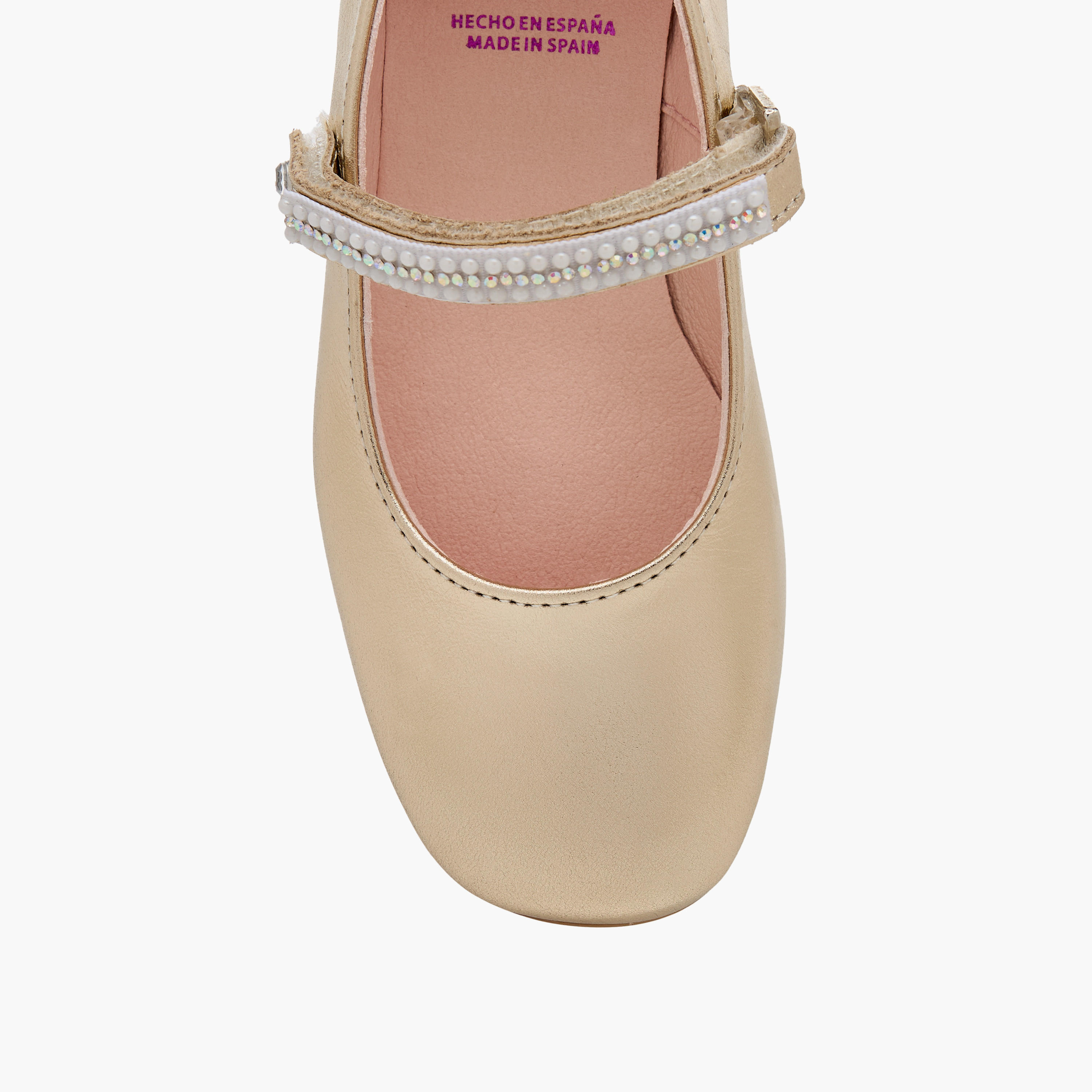 Pablosky Girls' Pearl Embellished Mary Jane Shoes with Hook and Loop Closure-girls-shoes-maryjanes-image-4