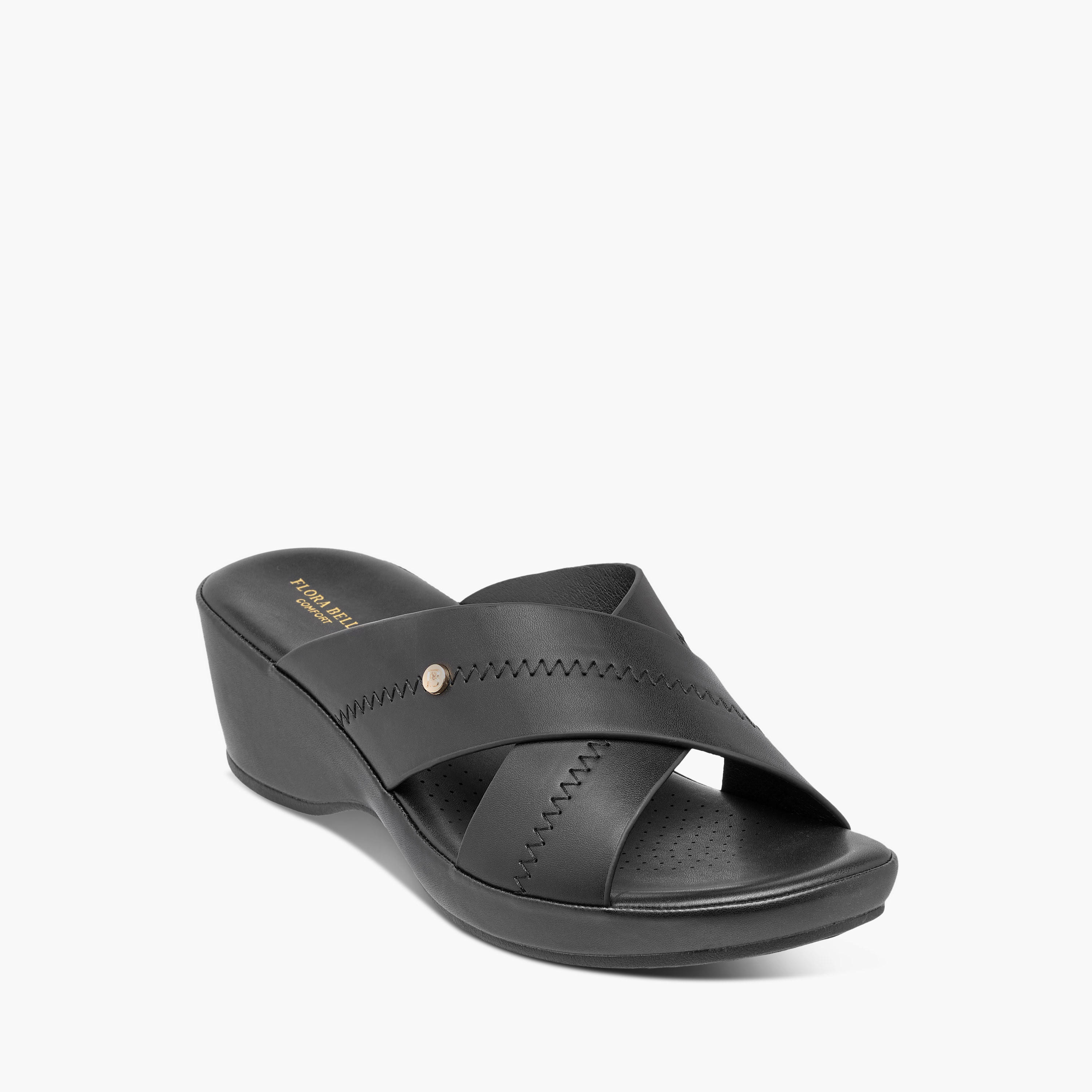 صندل سادة سهل الارتداء بحزام متقاطع وكعب سميك من فلورا بيلا-women-shoes-sandals-heeled-image-2