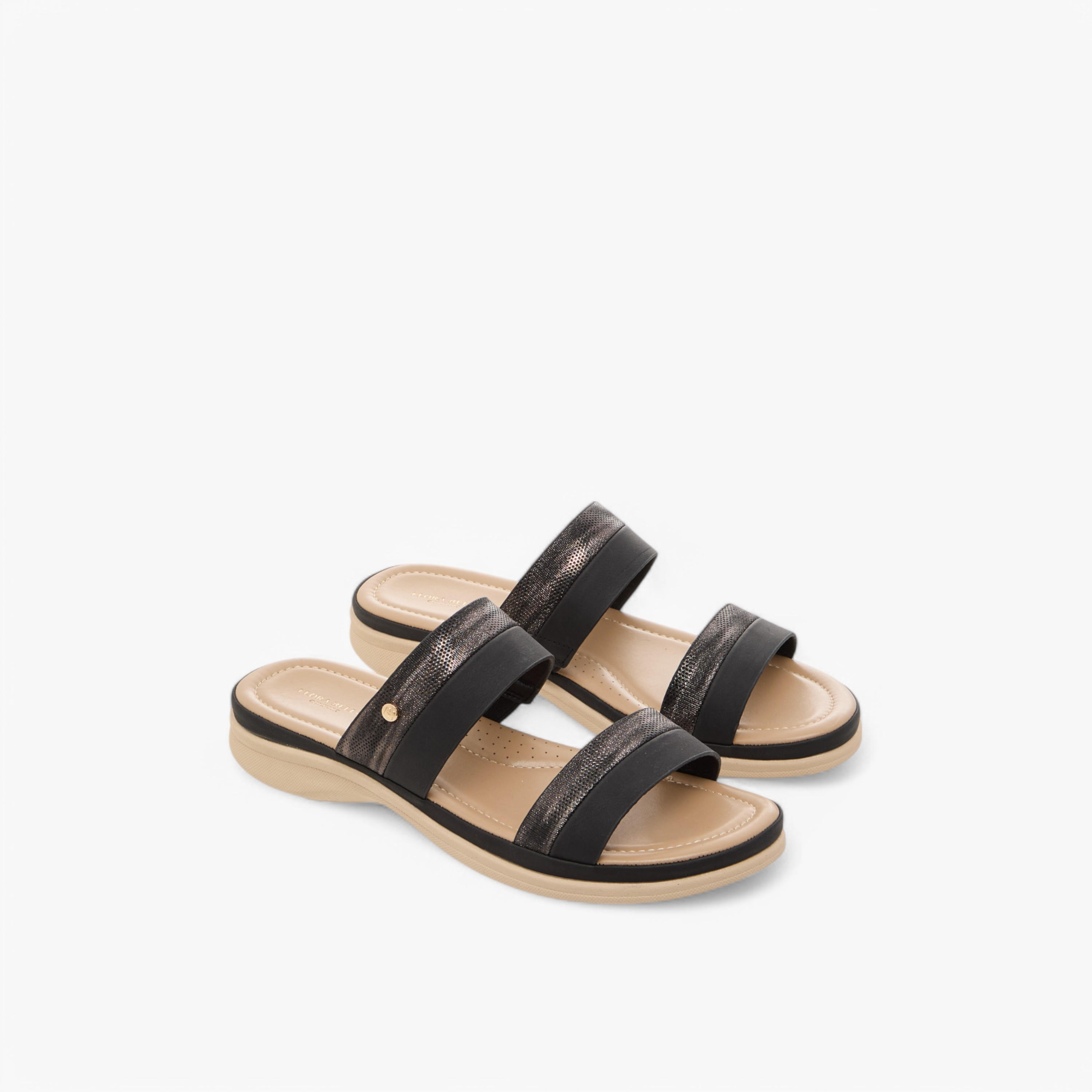 Flora Bella Textured Slip-On Comfort Sandals-women-shoes-flats-sandals-image-1