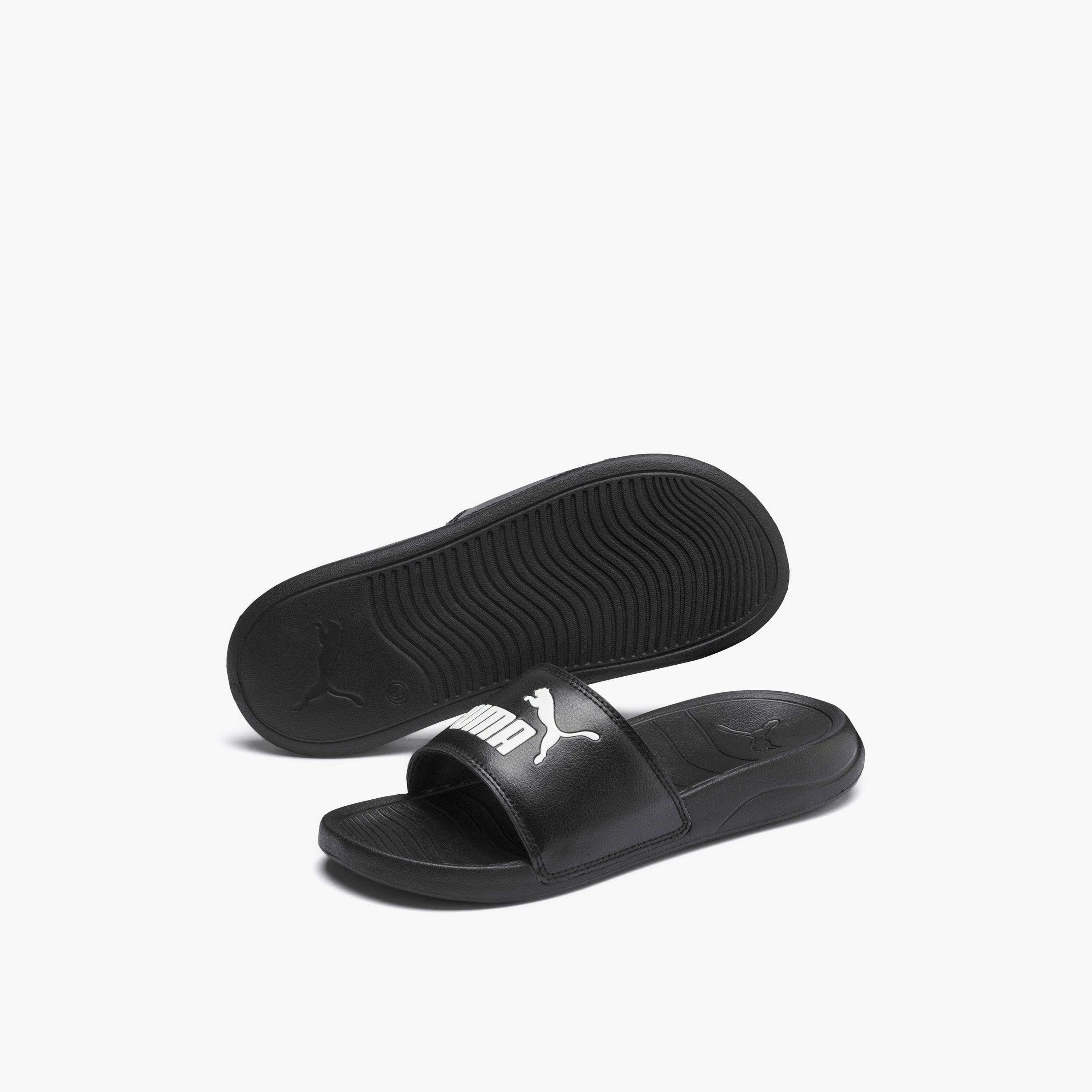 Puma Kids Popcat 20 Logo Print Slides-sports-girls-shoes-image-2