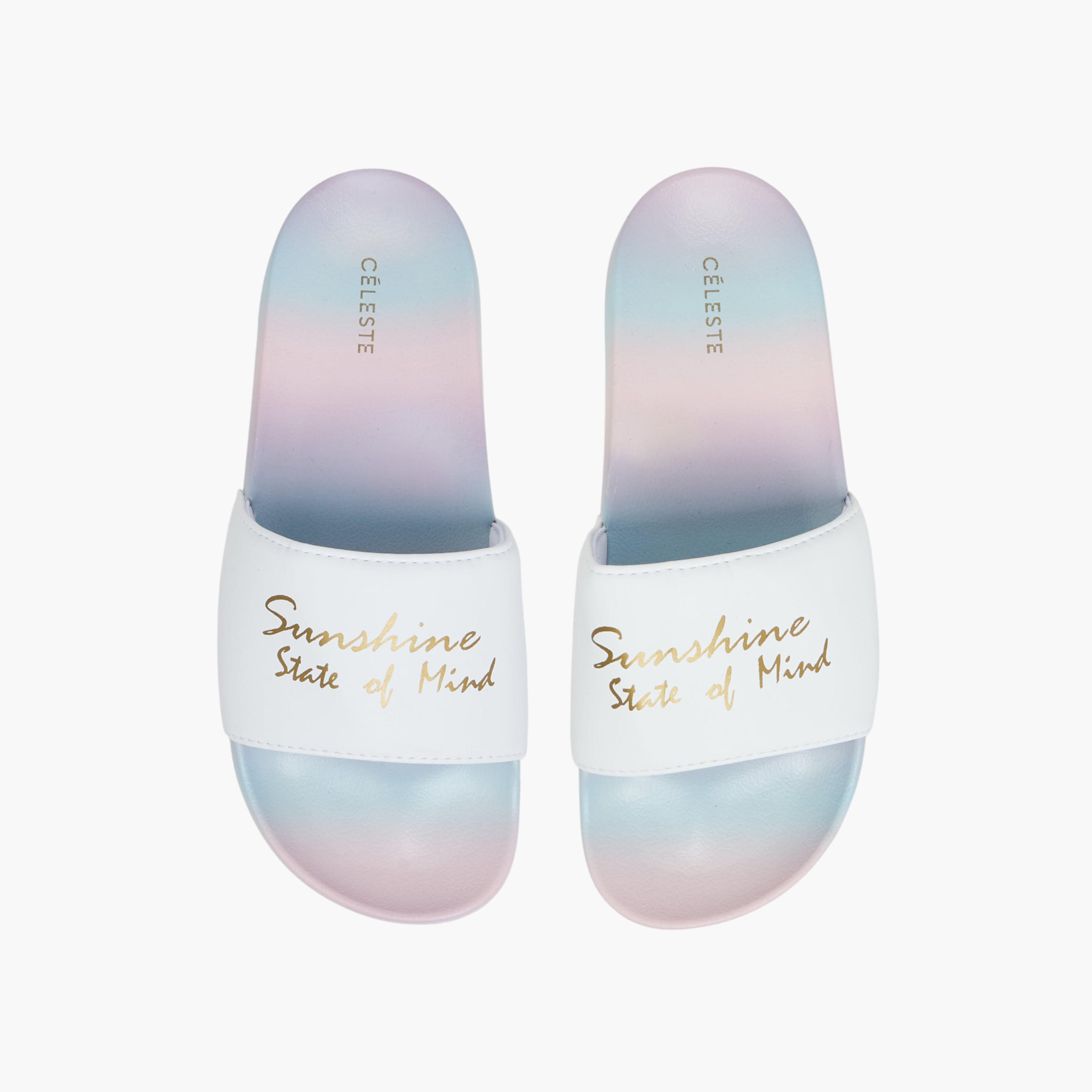 Celeste Women Slogan Print Slides-women-shoes-flipflopsandslides-image-1