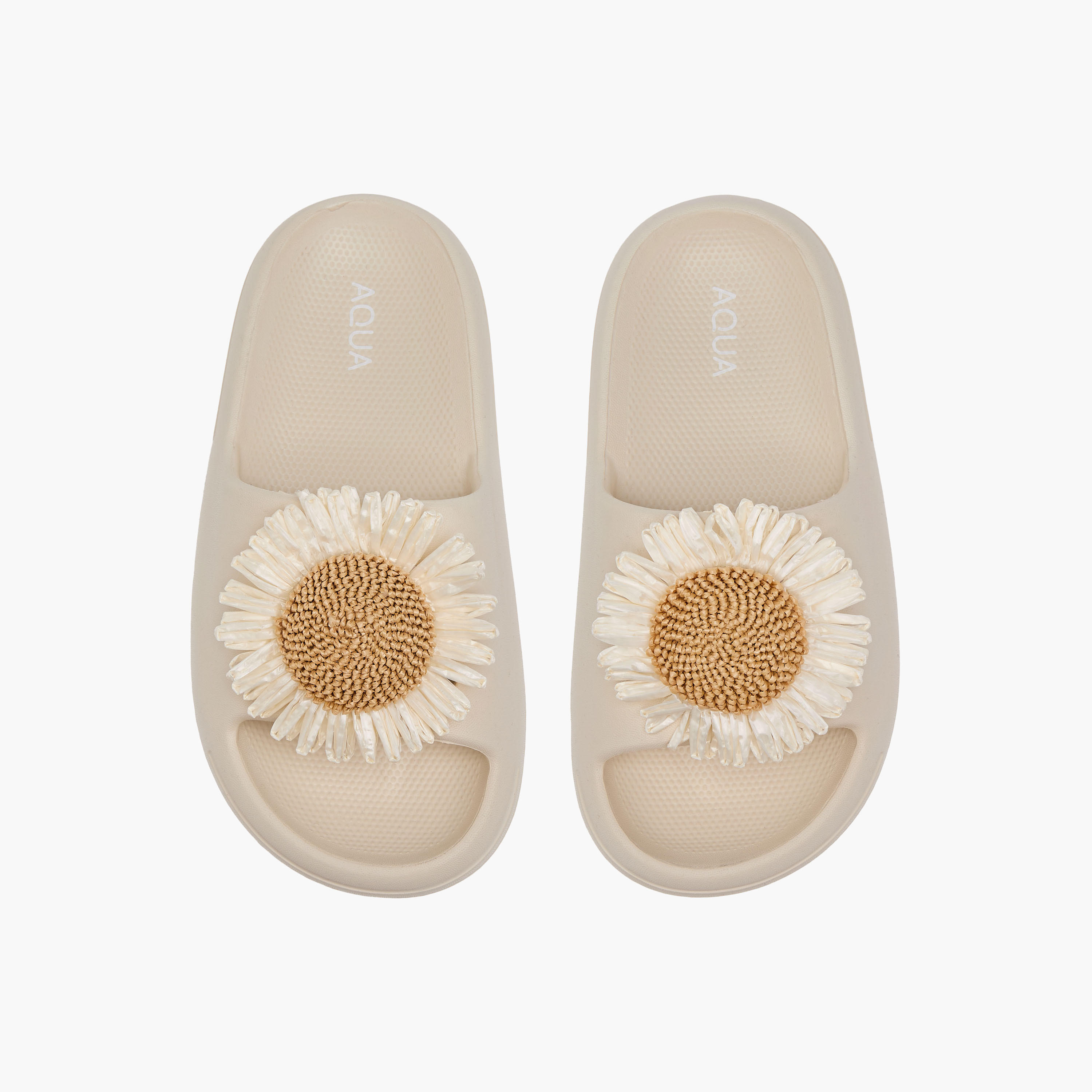 Aqua Floral Accent Slip-On Slides-girls-shoes-flipflopsandslides-image-1