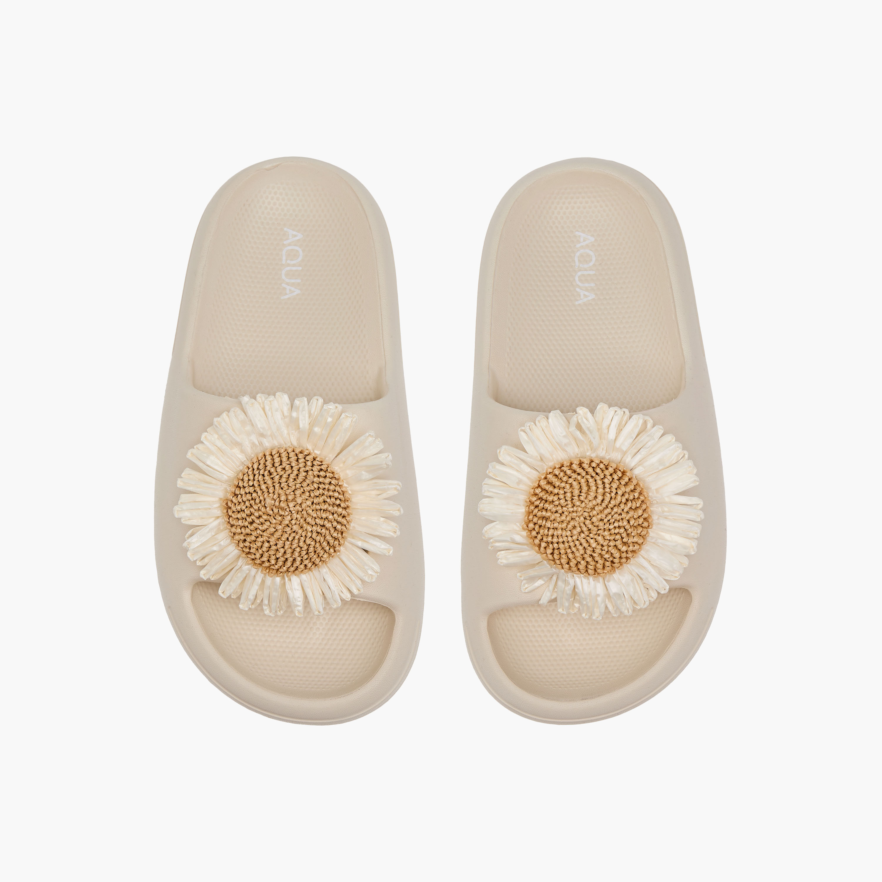 Aqua Floral Accent Slip-On Slides-girls-shoes-flipflopsandslides-image-1