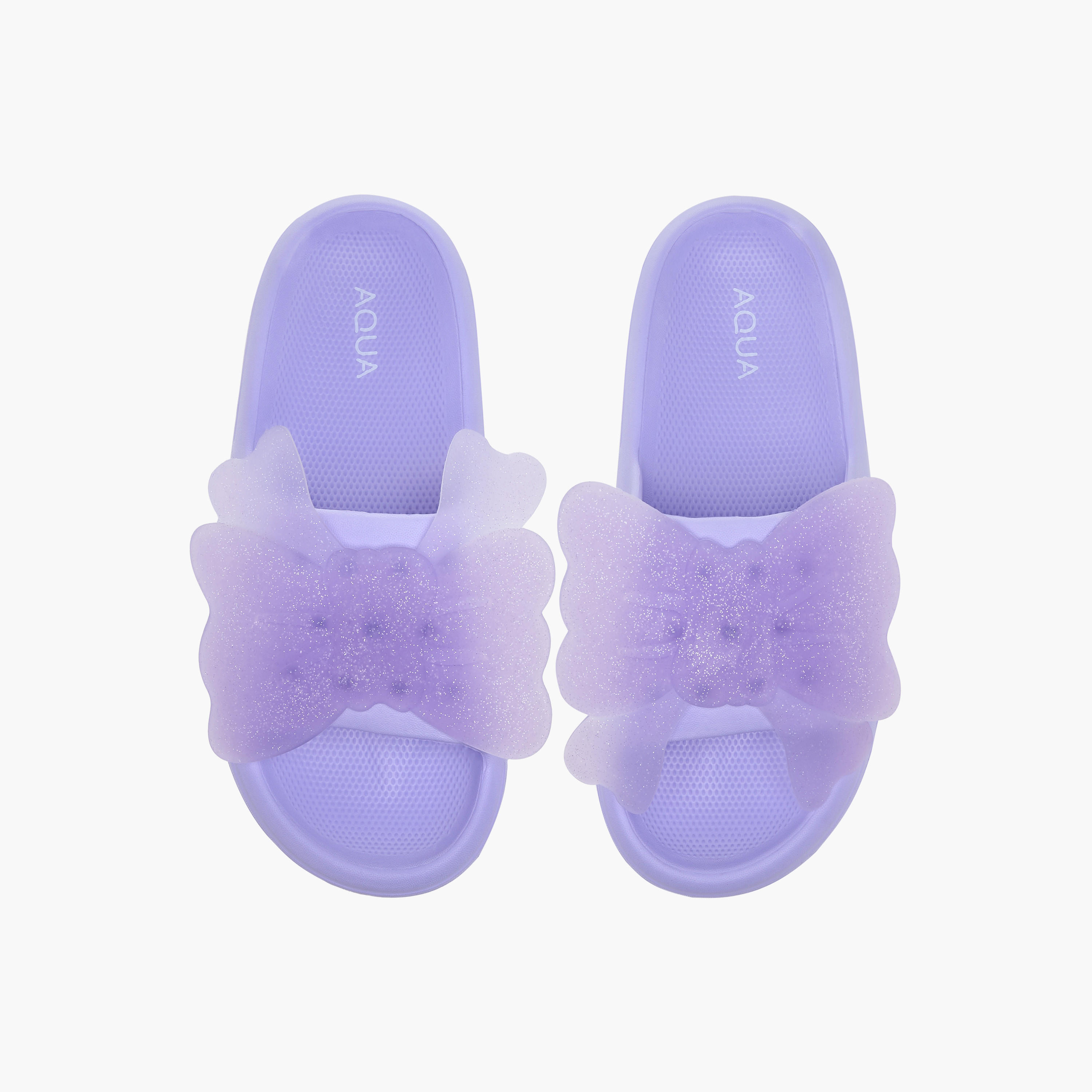 Aqua Butterfly Accent Slip-On Slides-girls-shoes-flipflopsandslides-image-1